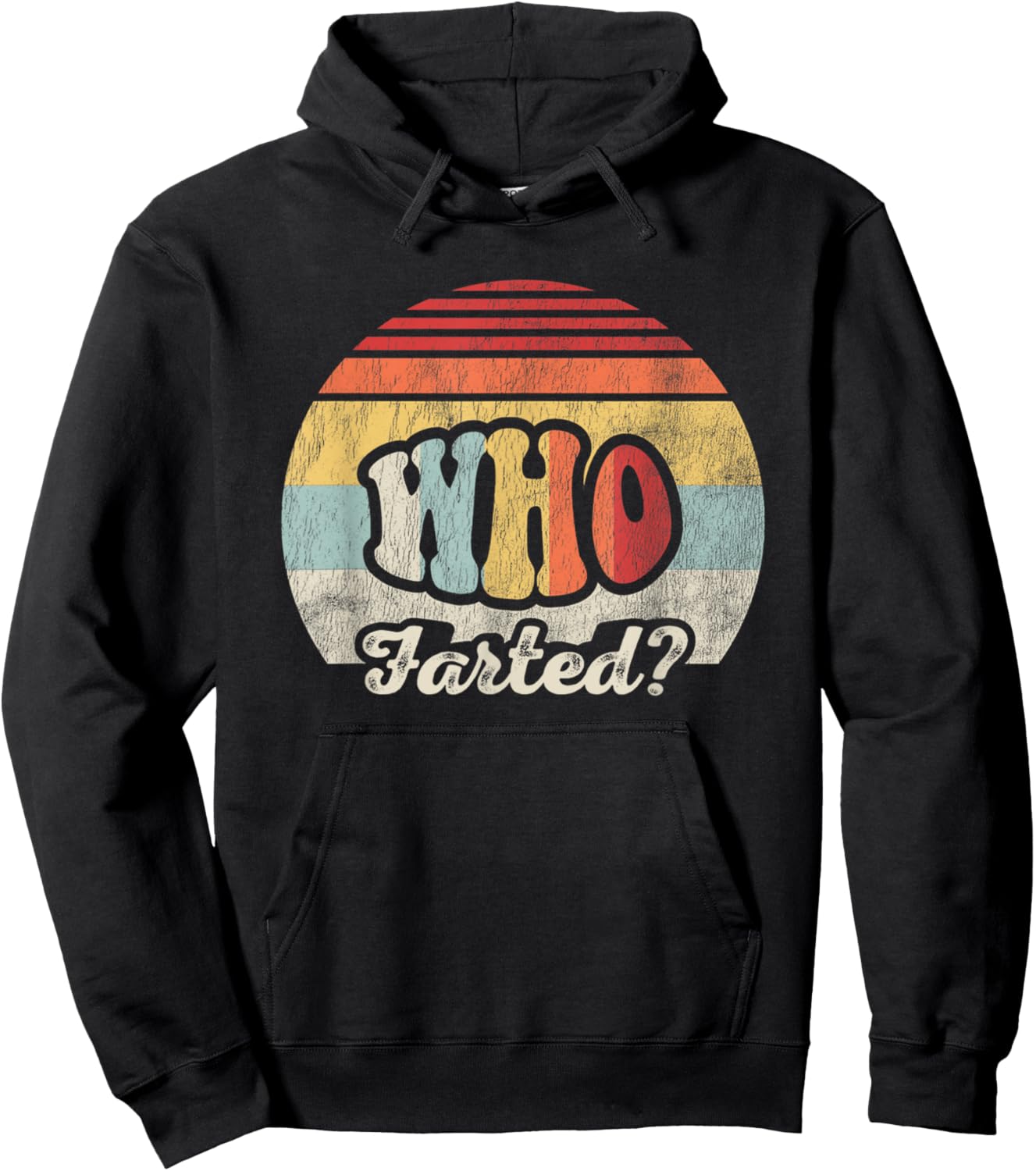 Who Farted Retro Vintage Humor Graphic Hoodie - Hoodie | Black