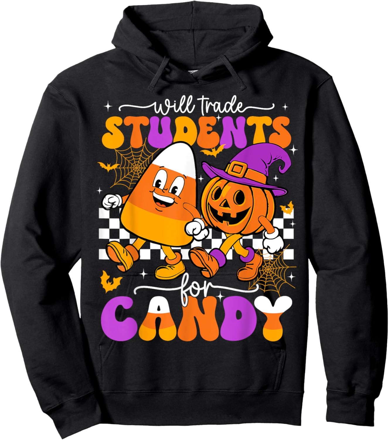 Will Trade Students For Candy Funny Teacher Halloween Hoodie - Hoodie | Black