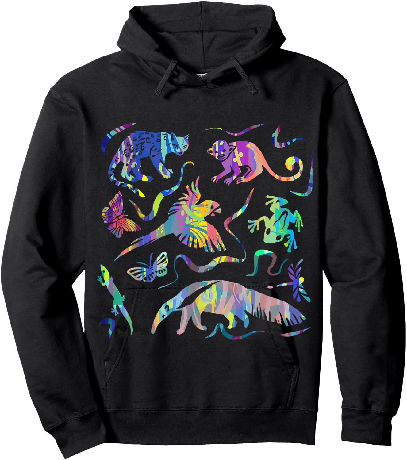 Rainforest Animals and Jungle Wildlife of South America Art Hoodie - Hoodie | Black