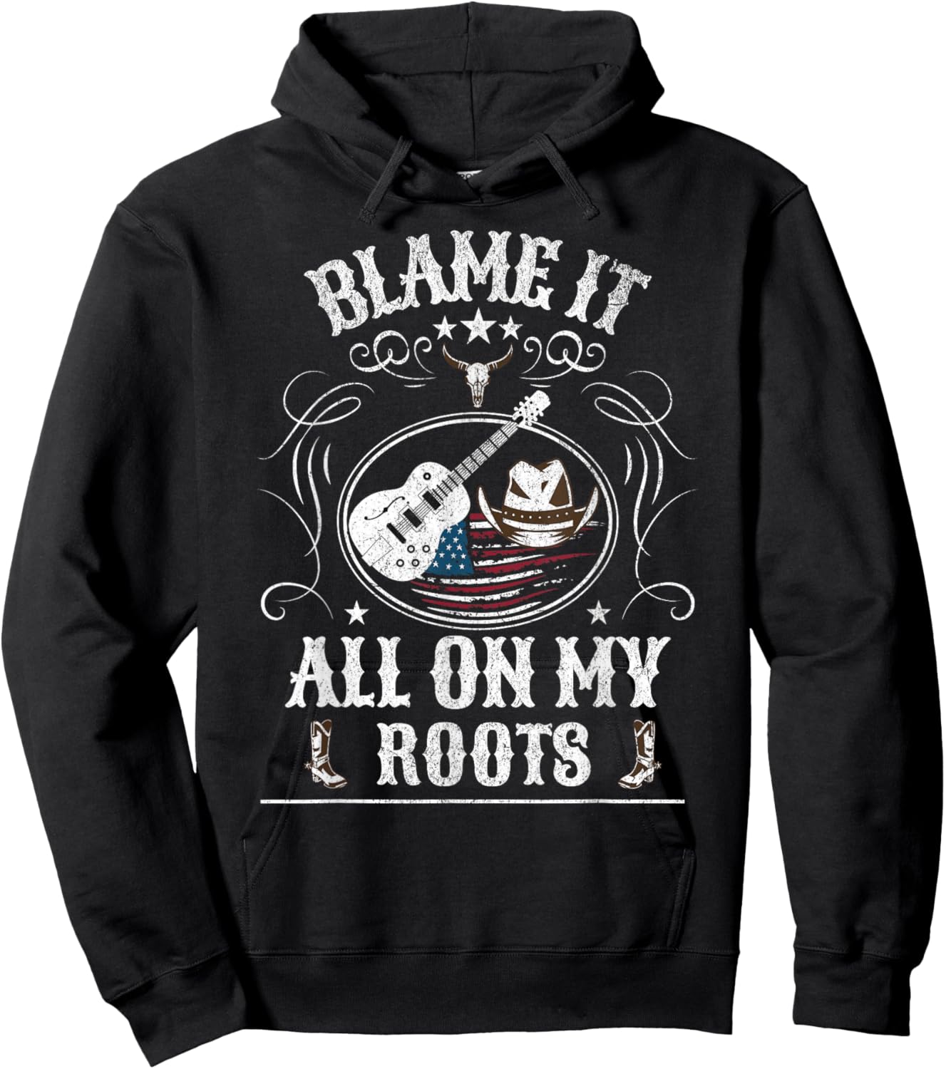 Vintage Country Concert Western Rodeo Graphic Country Hoodie - Hoodie | Black