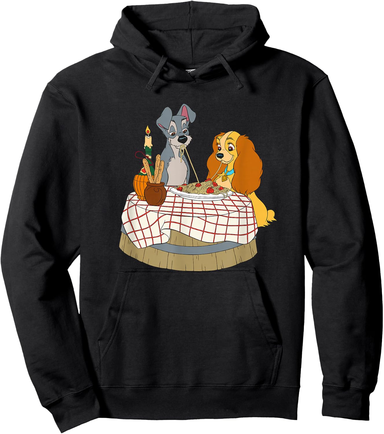 Disney Lady and Tramp Bella Notte Spaghetti Hoodie - Hoodie | Black