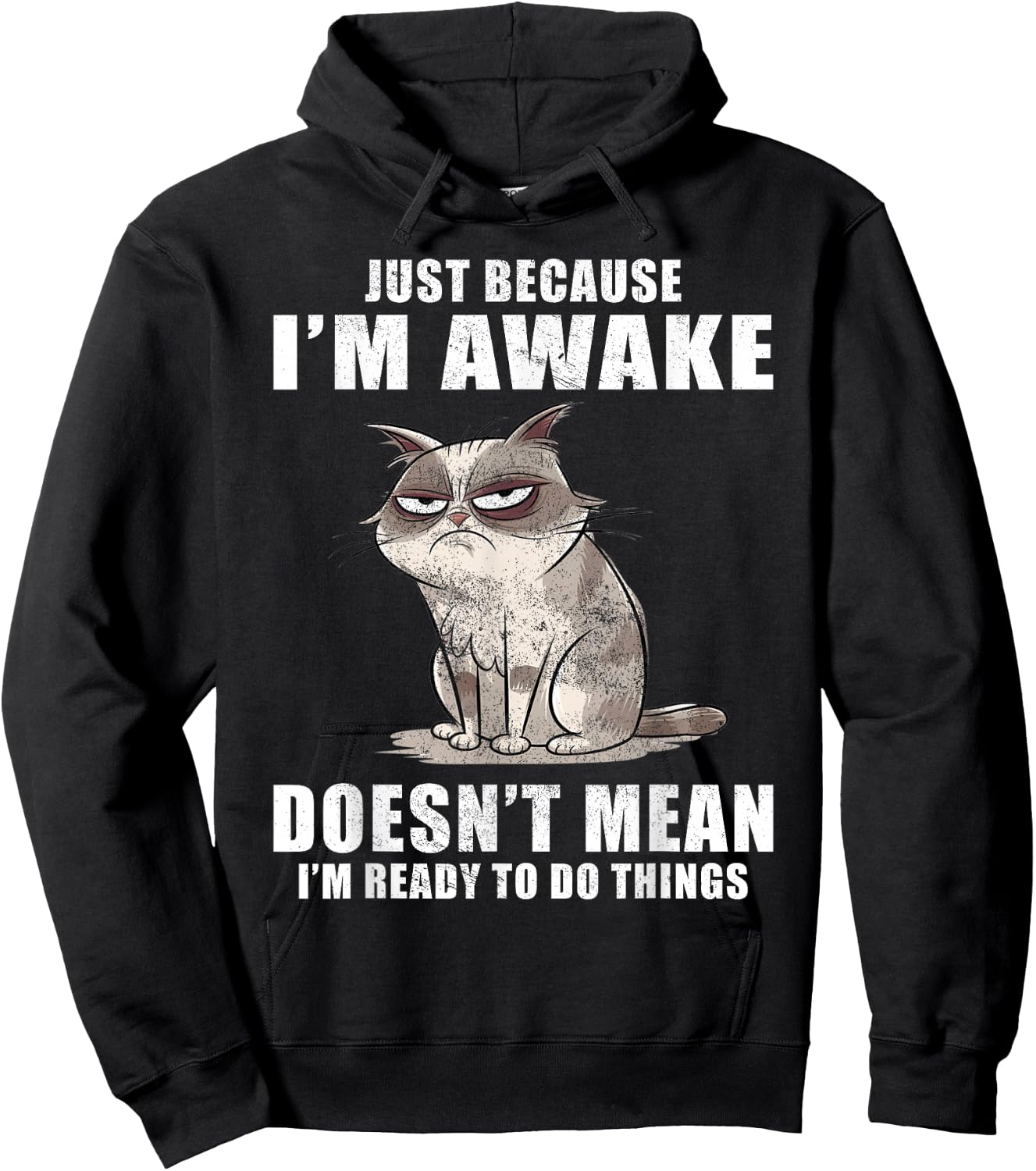 Just Because I'm Awake Doesn't Mean I'm Ready To Do Things Hoodie - Hoodie | Black