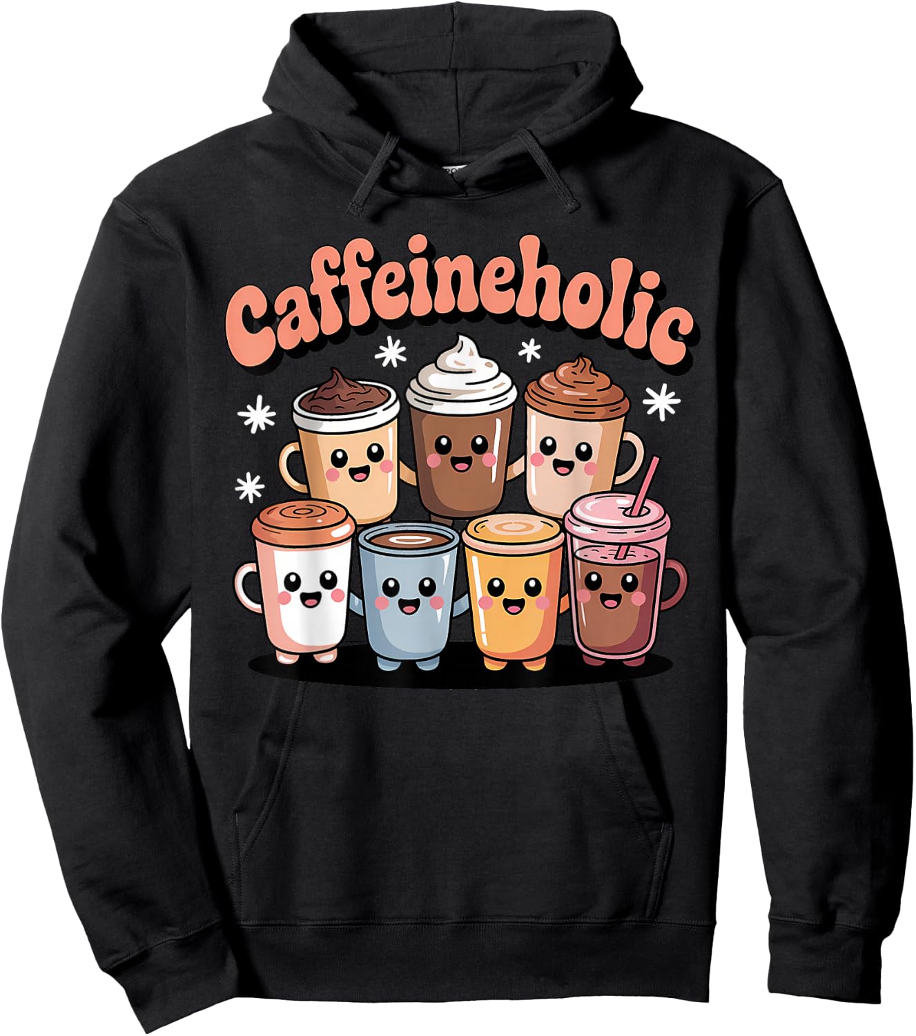 Caffeineholic Cute Coffee Lover Barista Hoodie - Hoodie | Black