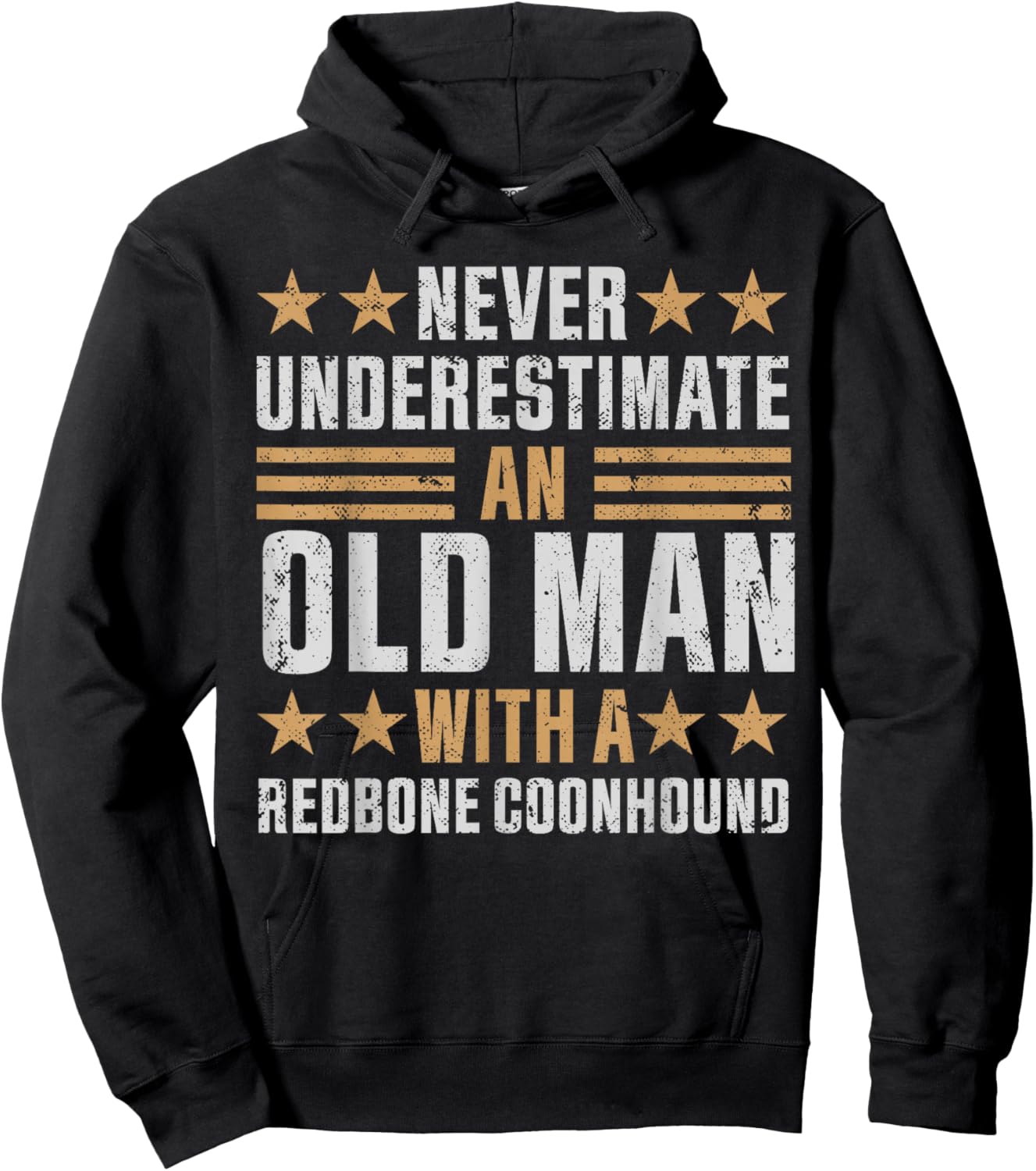 Old Man with a Redbone Coonhound Funny Hoodie - Hoodie | Black