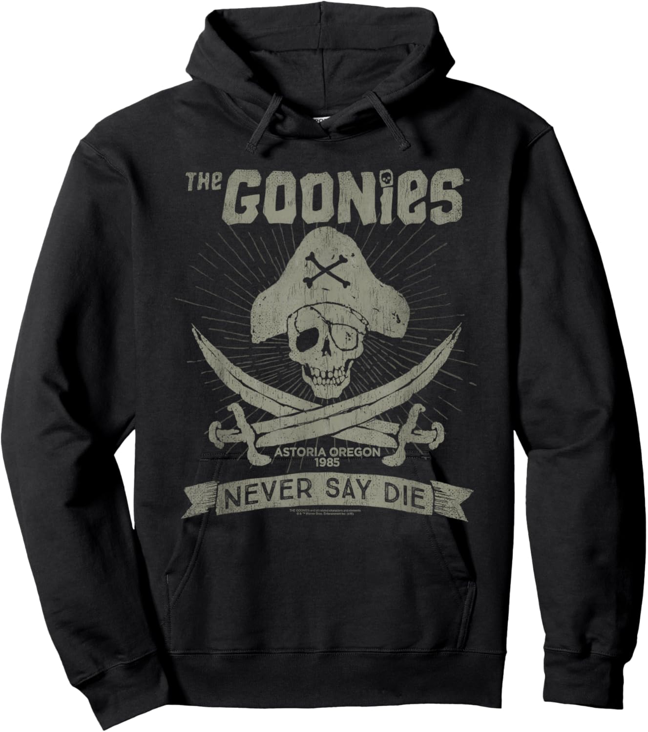 Popfunk The Goonies Never Say Die Grey Hoodie - Hoodie | Black