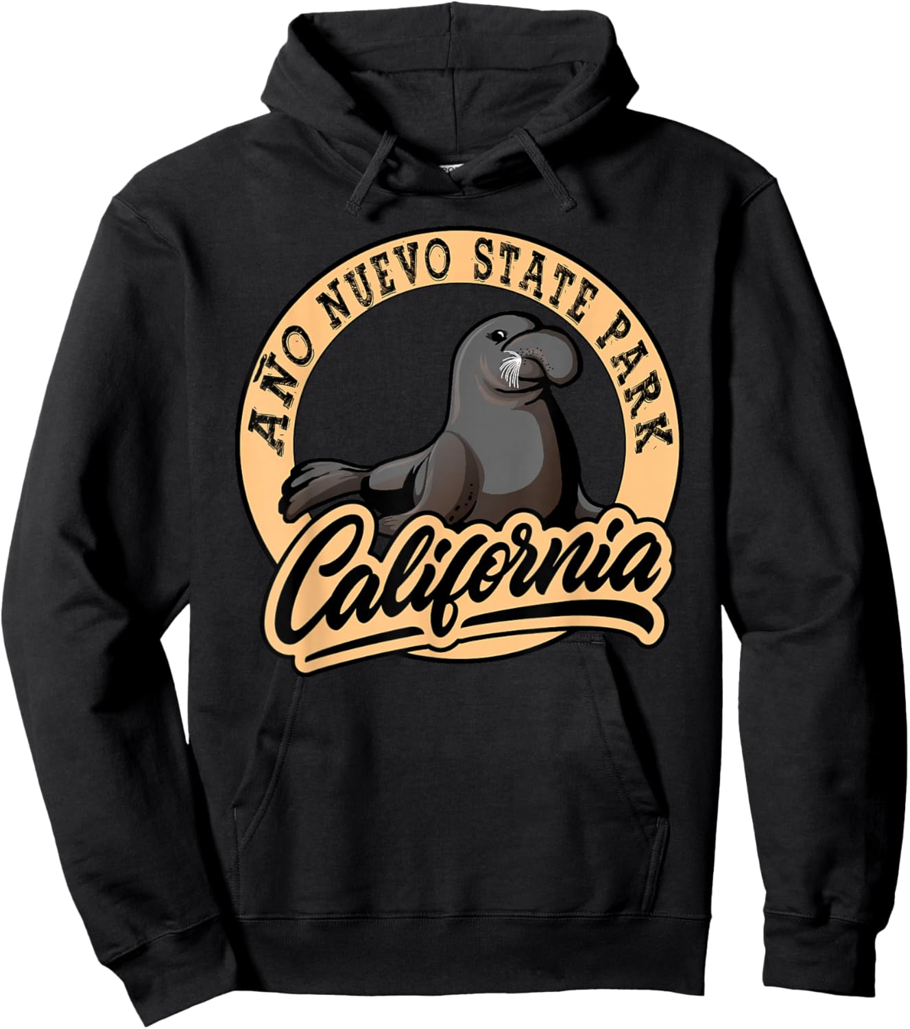 Ano Nuevo State Park California Elephant Seals Souvenir Hoodie - Hoodie | Black