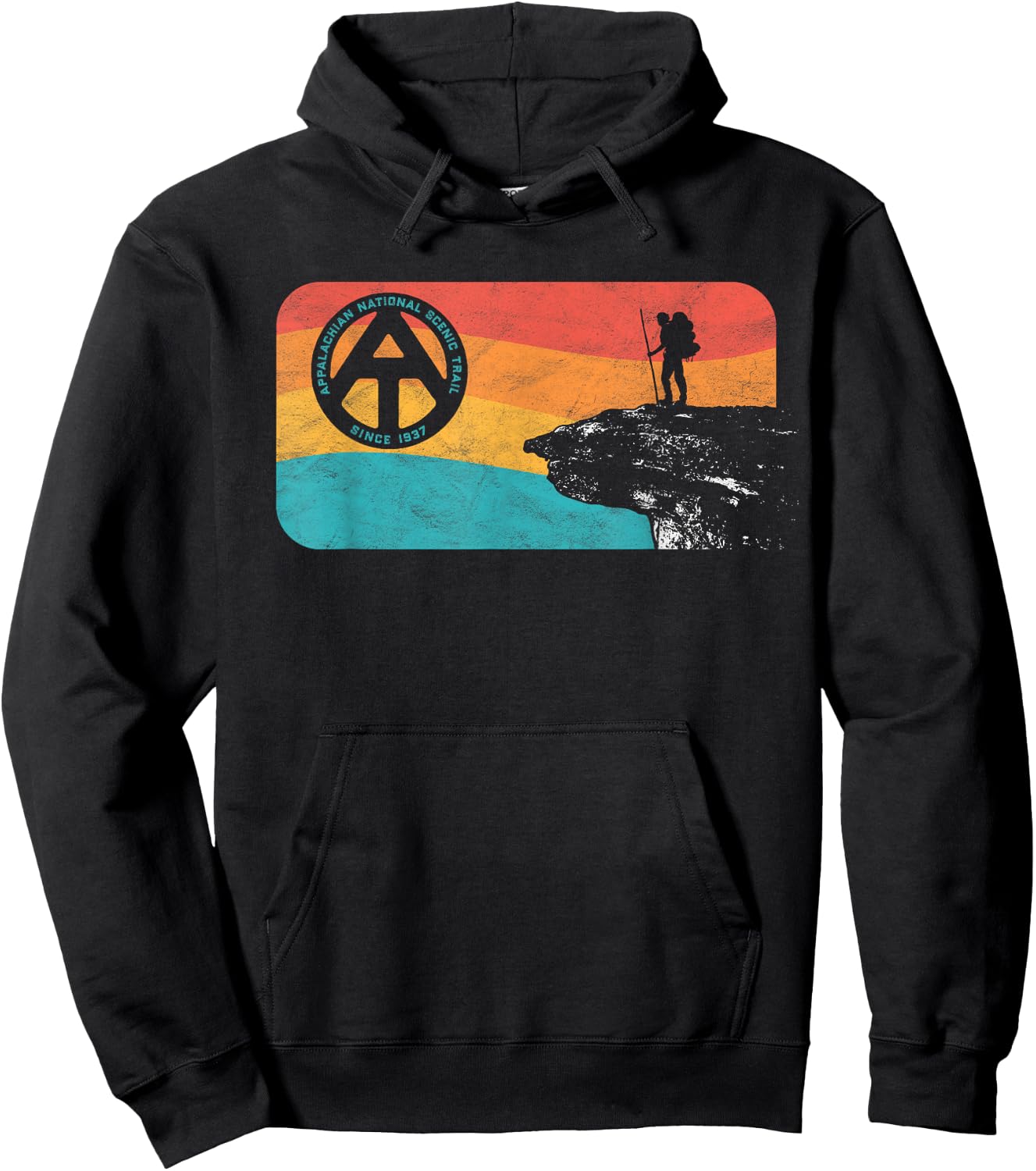 Appalachian Trail Retro McAfee's Knob Hiking Shirt Hoodie - Hoodie | Black