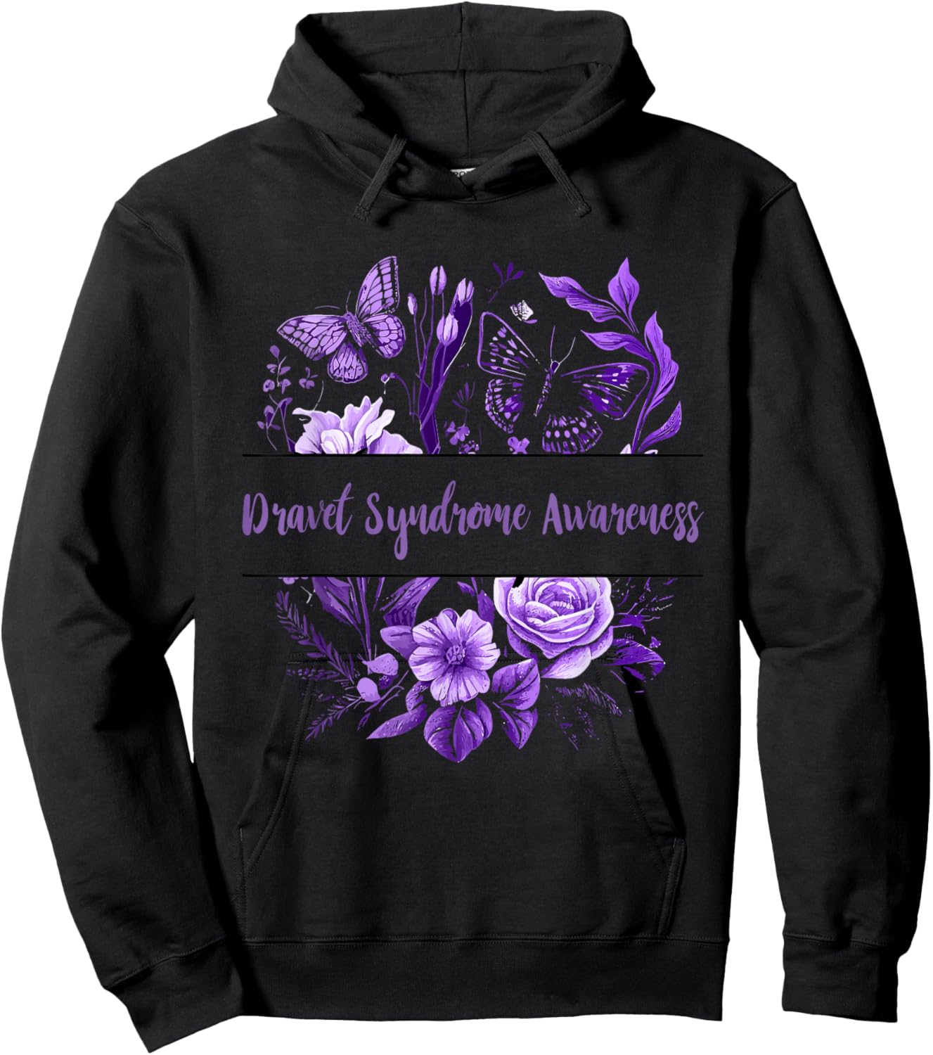 Purple Ribbon Dravet Syndrome Awareness Dravet Survivor Hoodie - Hoodie | Black
