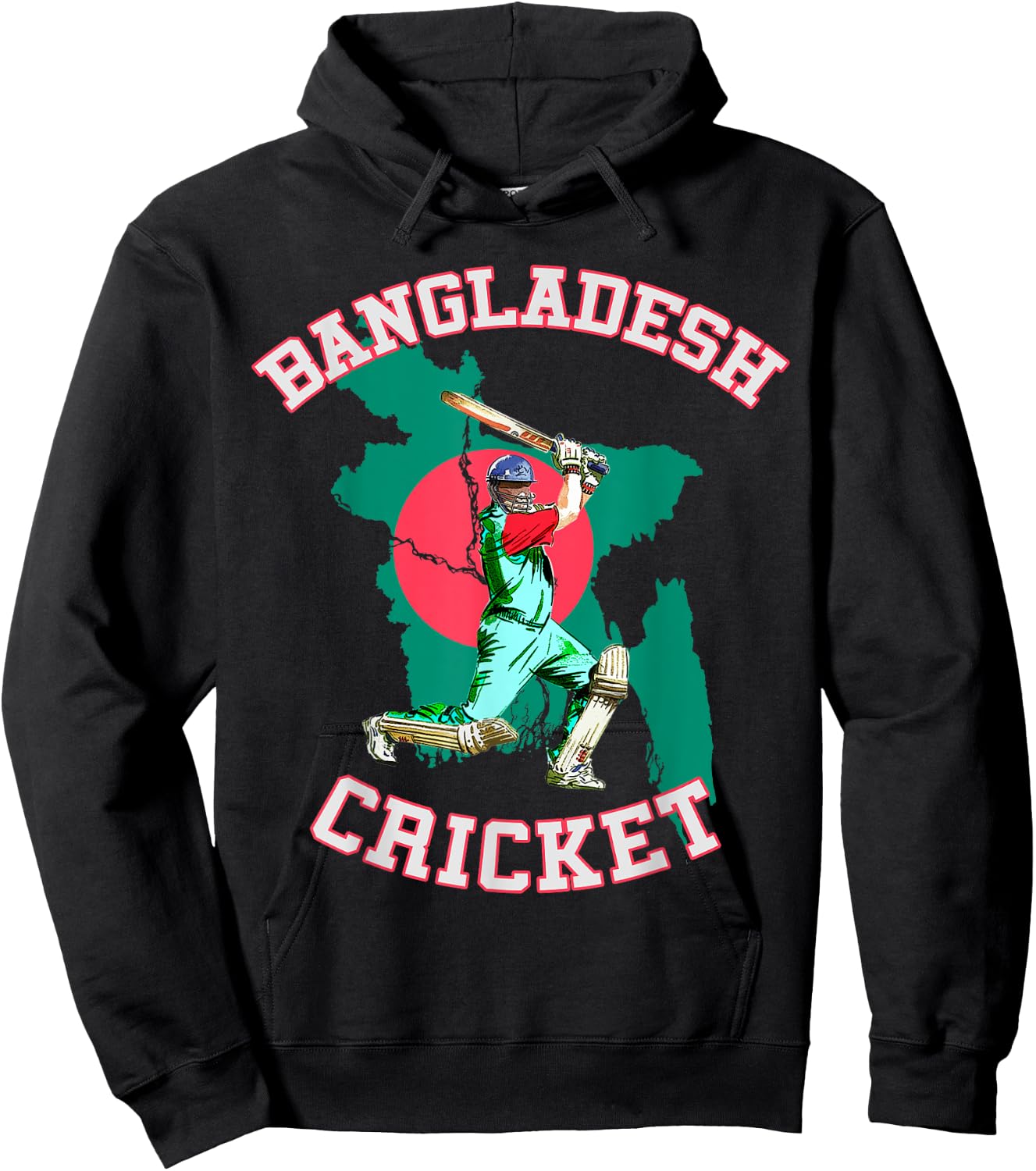 Bangladeshi Batsman Shirt - Bangladesh Tiger Cricket Cup Fan Hoodie - Hoodie | Black