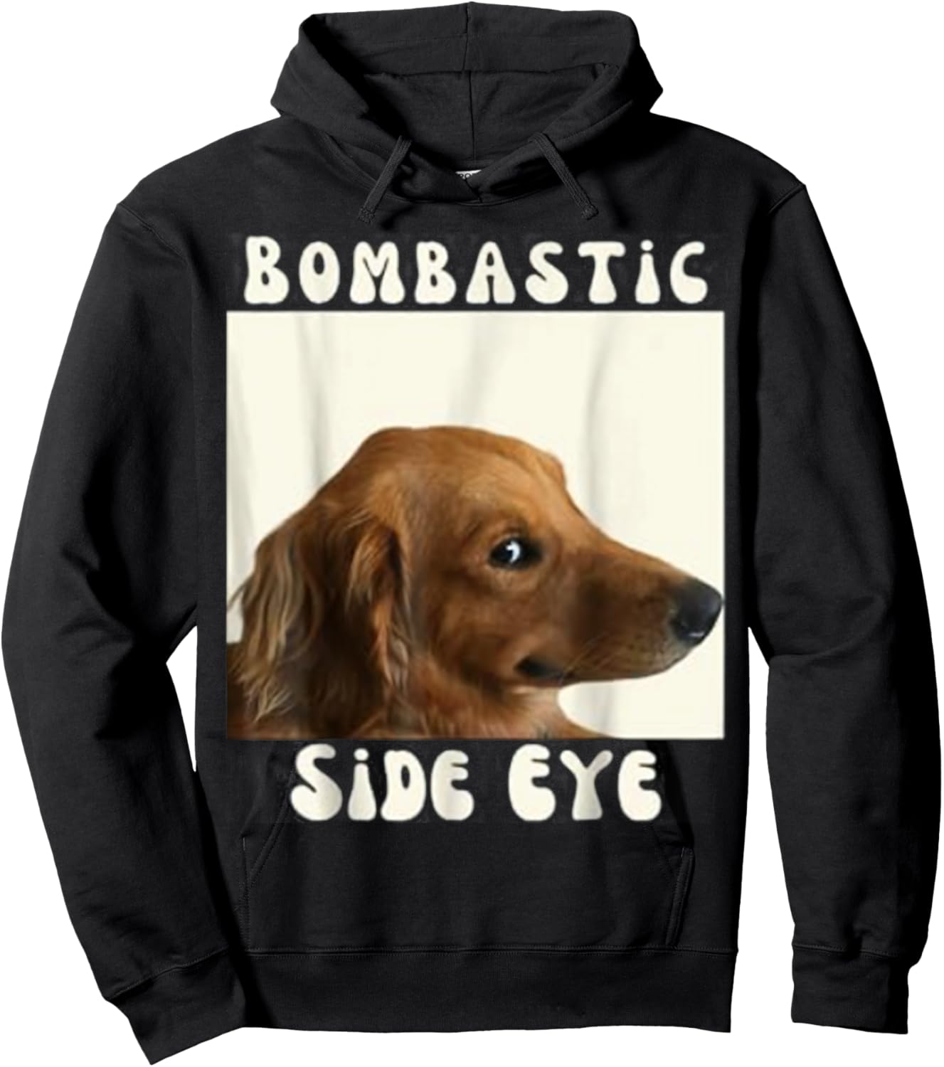 Bombastic Side Eye Funny Dog Meme Sarcastic Saying Men Women Kids Hoodie - Hoodie | Black
