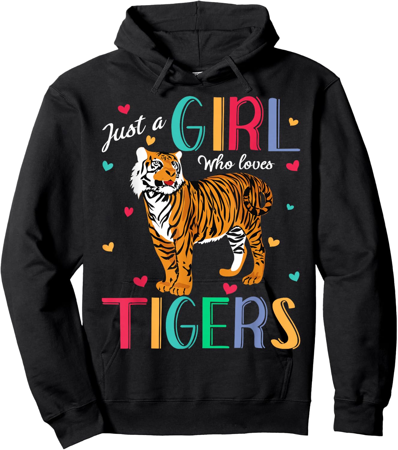 Just A Girl Who Loves Tigers Cute Tiger Hoodie - Hoodie | Black