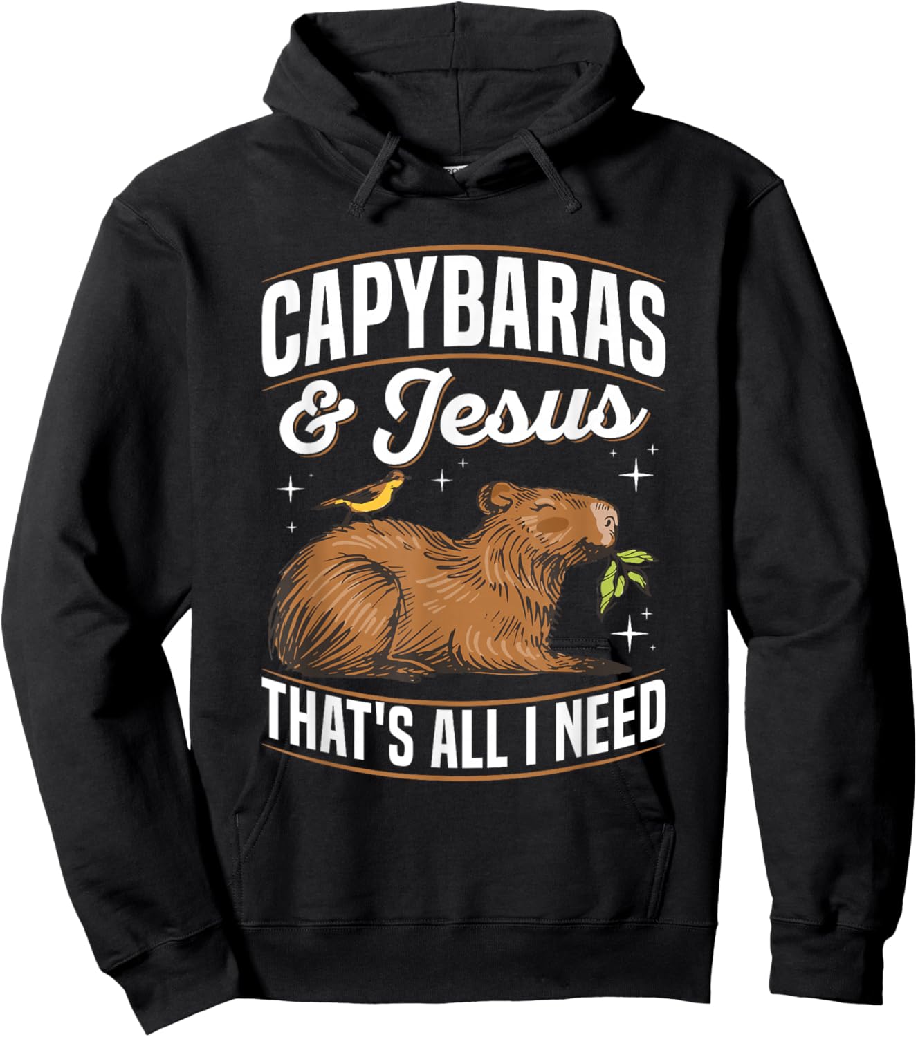 Capybaras & Jesus-that's all I need Quote for a Capybara Fan Hoodie - Hoodie | Black