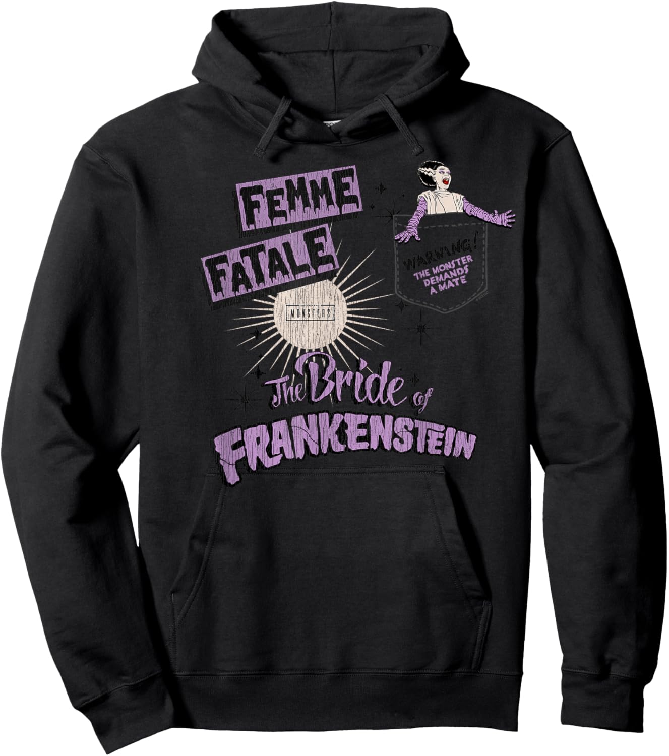 Universal Monsters Bride’s Warning Femme Fatale Pocket Hoodie - Hoodie | Black