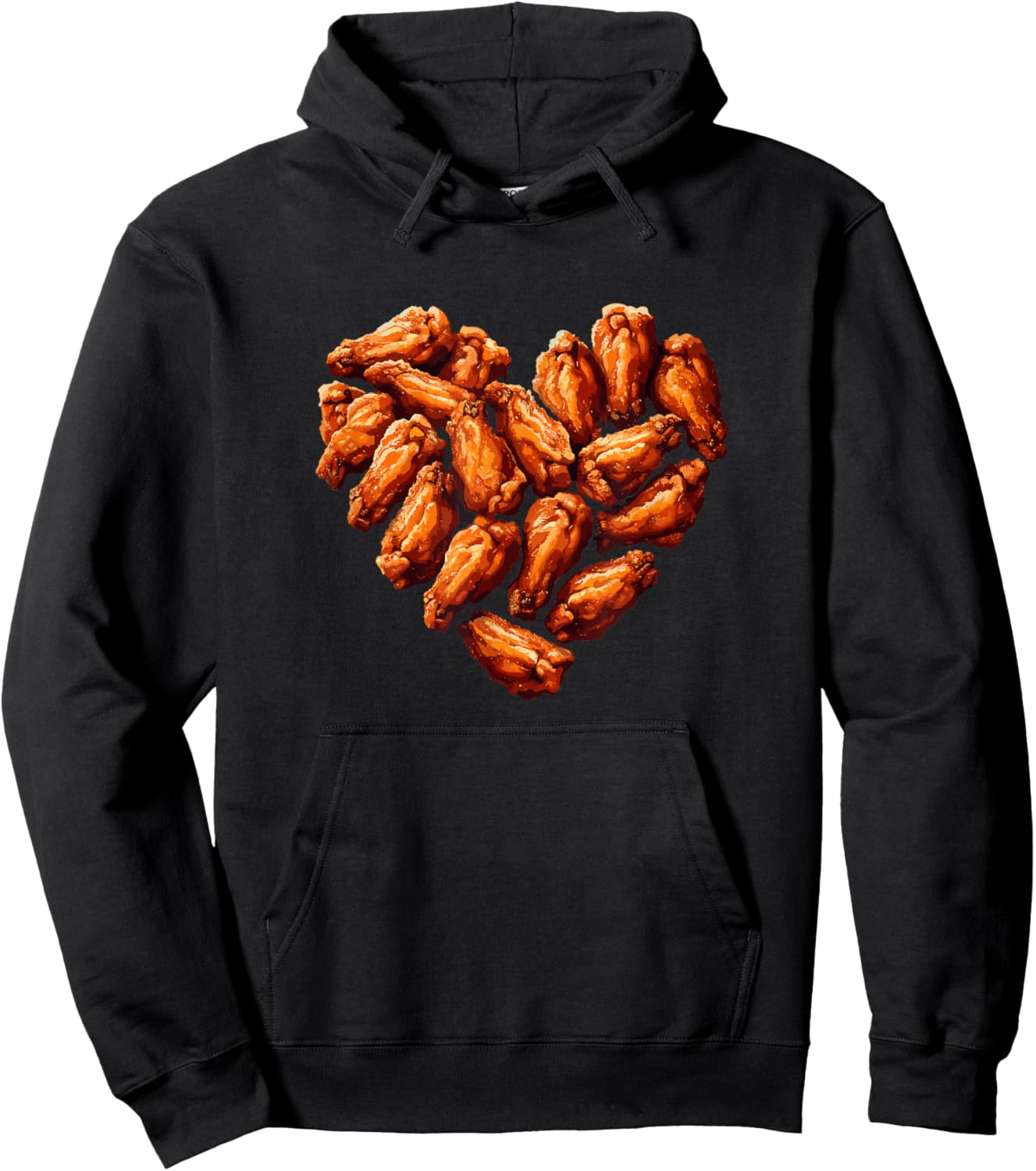 Chicken Wings Are My Valentine Funny Valentines Day Food Hoodie - Hoodie | Black