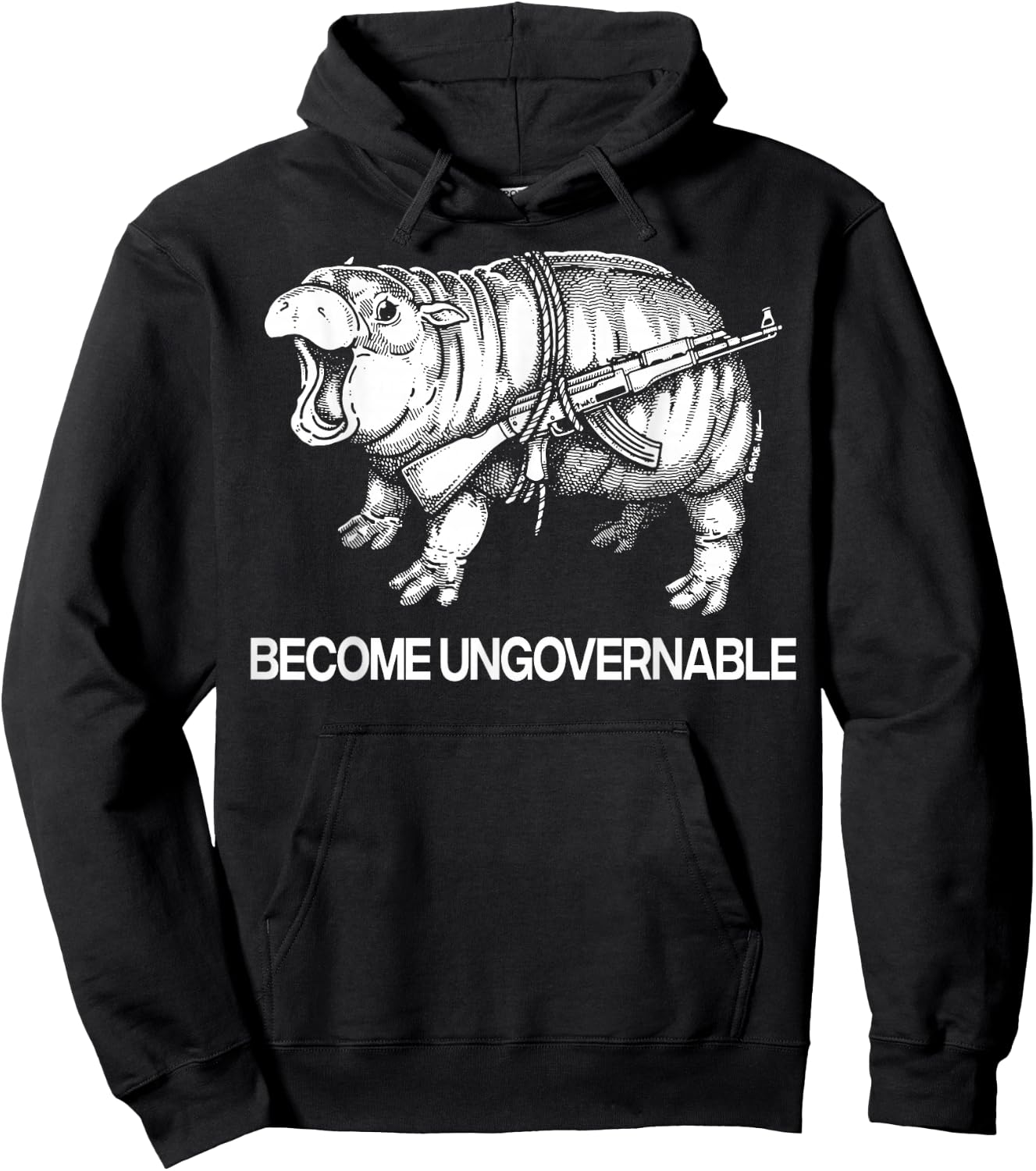 Hippo Become Ungovernable Hoodie - Hoodie | Black