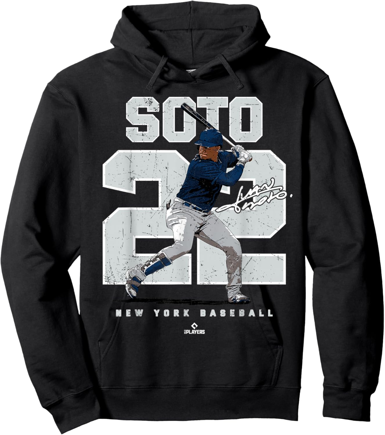 Number and Portrait Juan Soto New York MLBPA Hoodie - Hoodie | Black