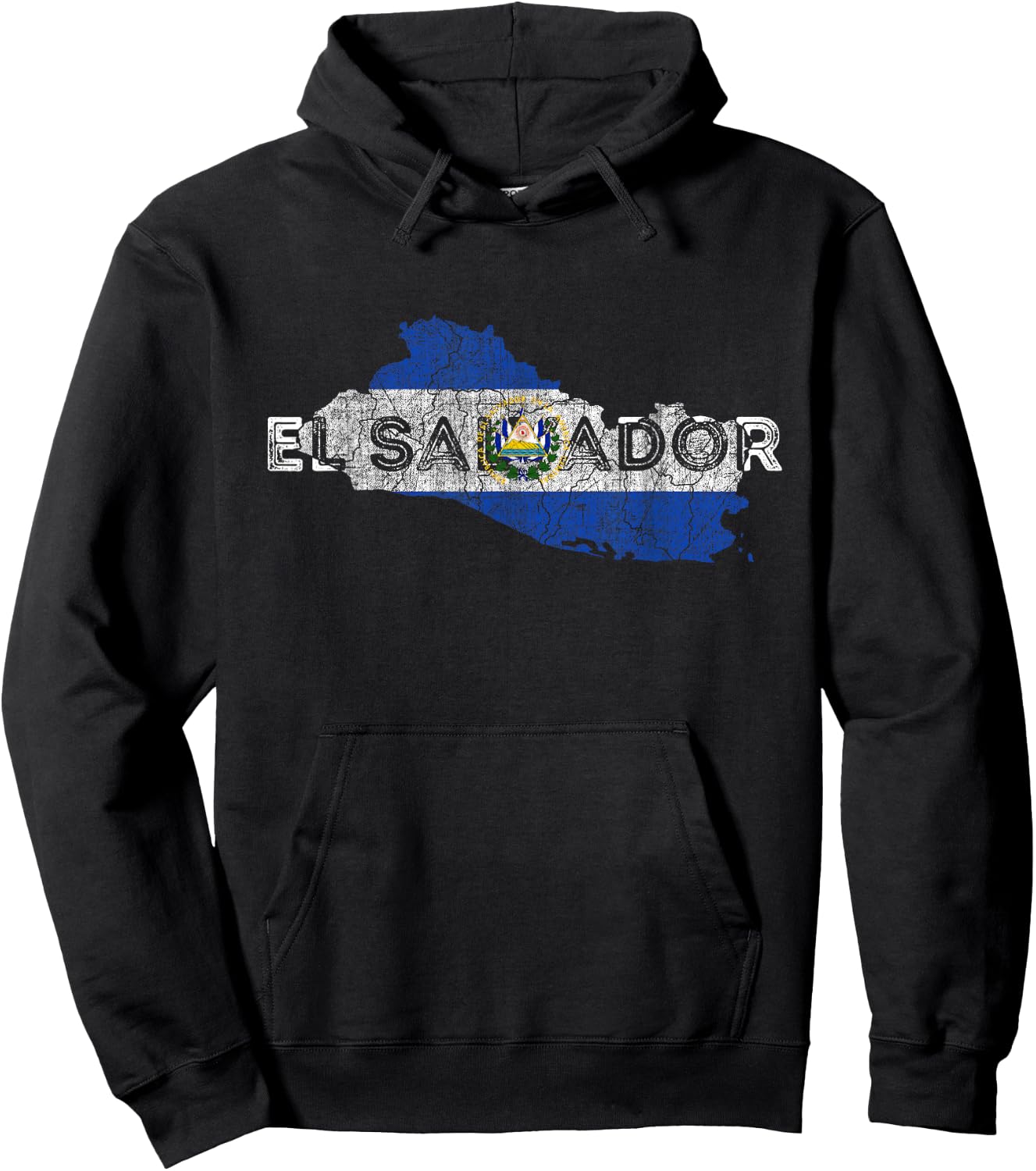 Salvadoran Map and Flag - Desperate El Salvador Hoodie - Hoodie | Black