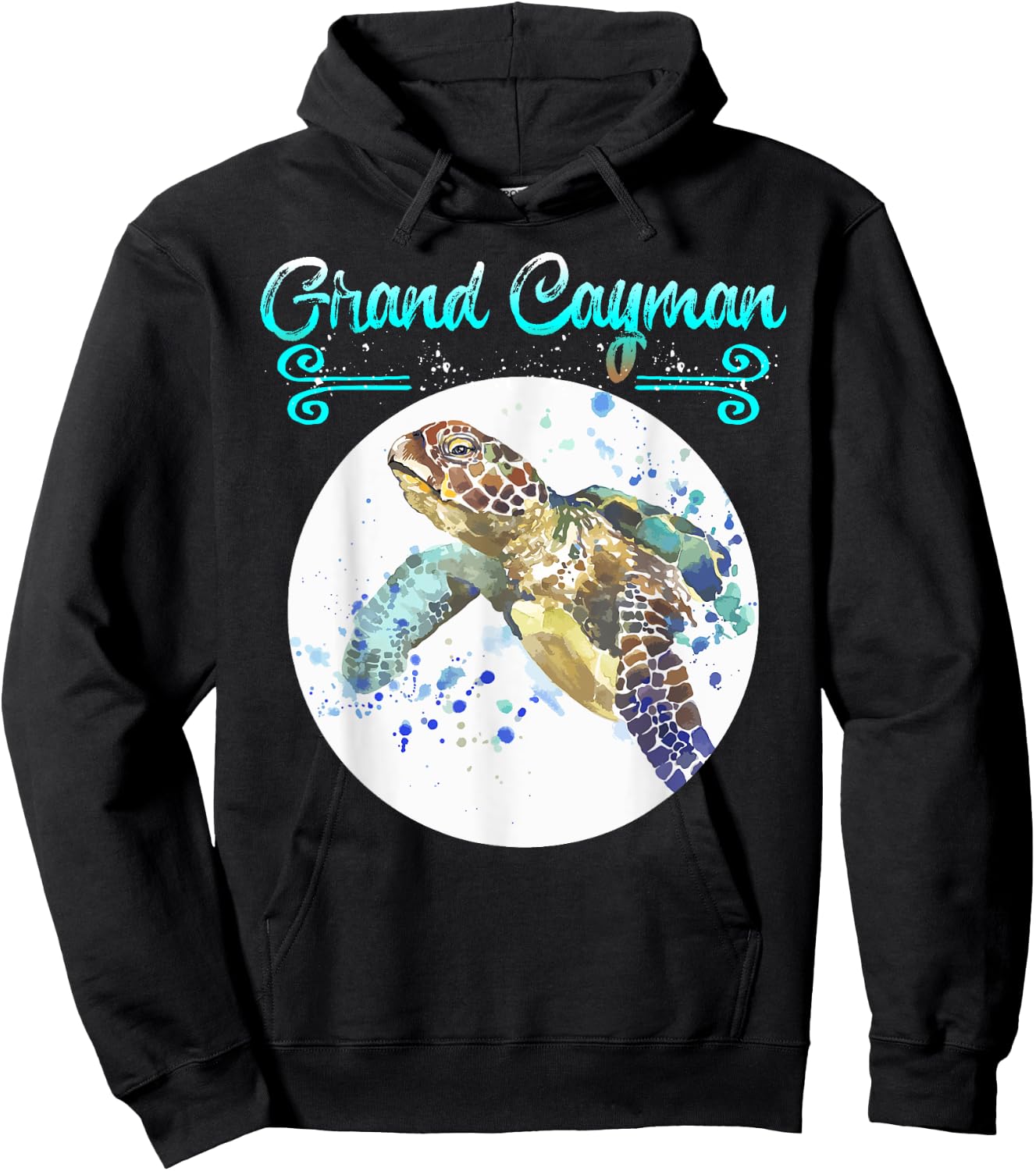 Grand Cayman Islands Turtle Tuna Stingray Blue Souvenir Gift Hoodie - Hoodie | Black