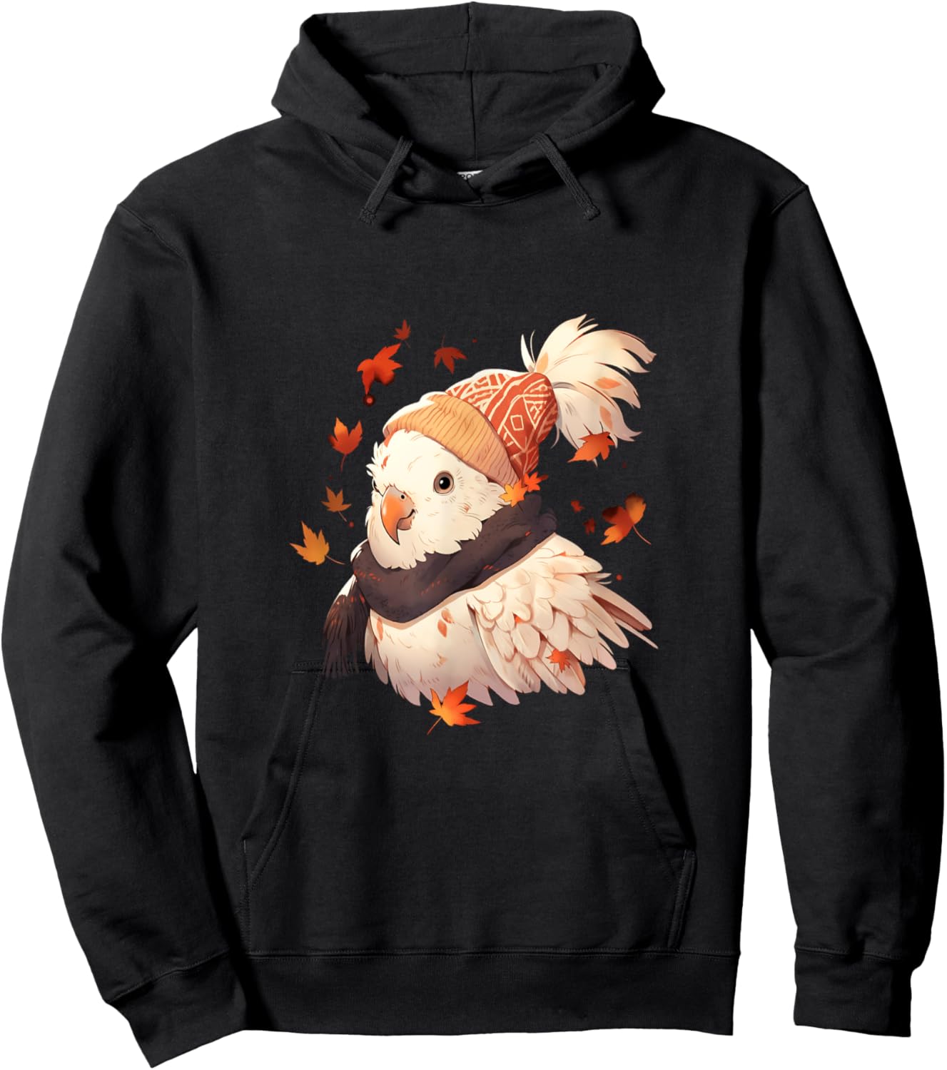 Cockatoo Bird Parrot Autumn Autumn Leaves Thanksgiving Hoodie - Hoodie | Black
