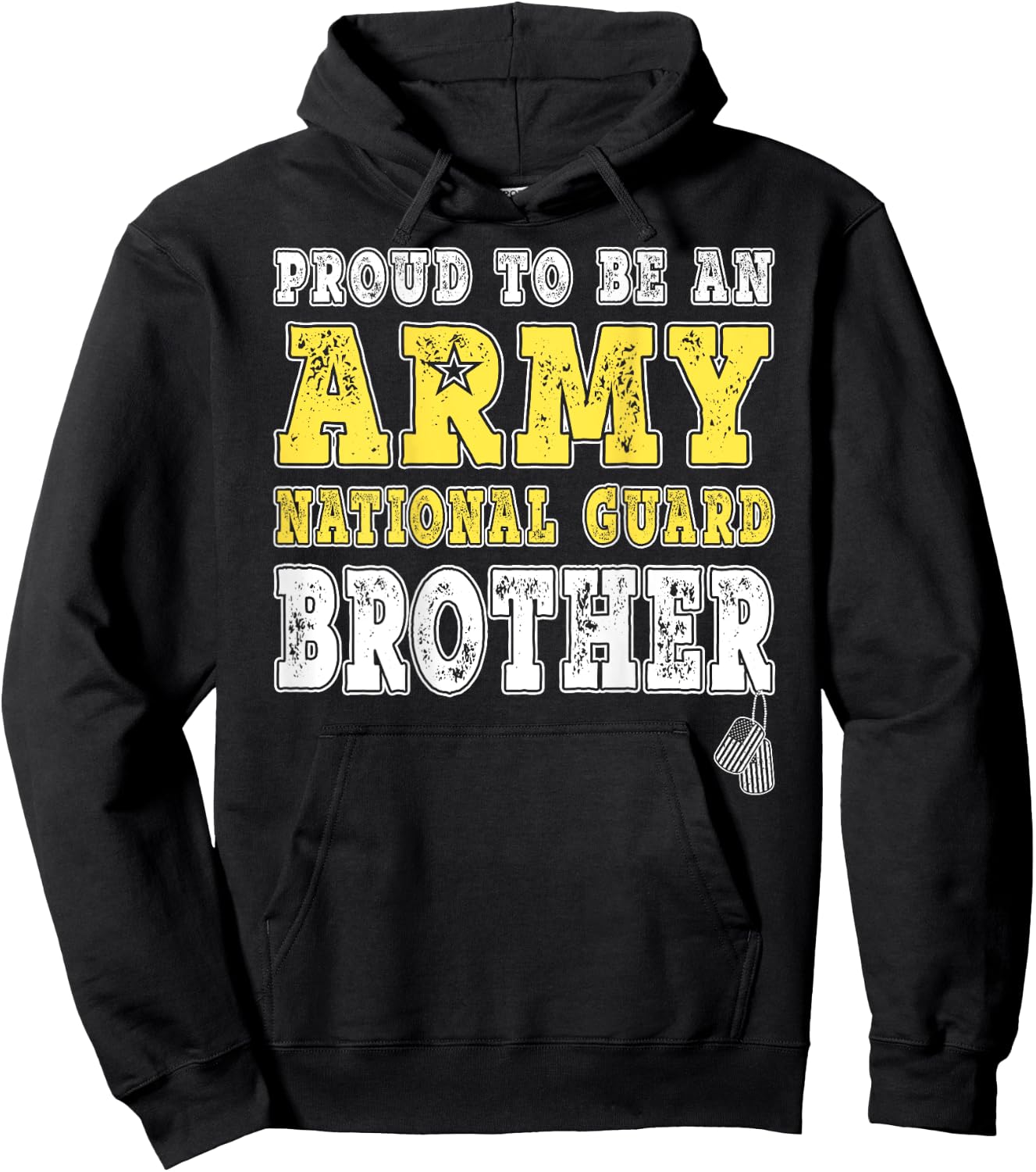 Proud To Be An Army National Guard Brother Military Sibling Hoodie - Hoodie | Black