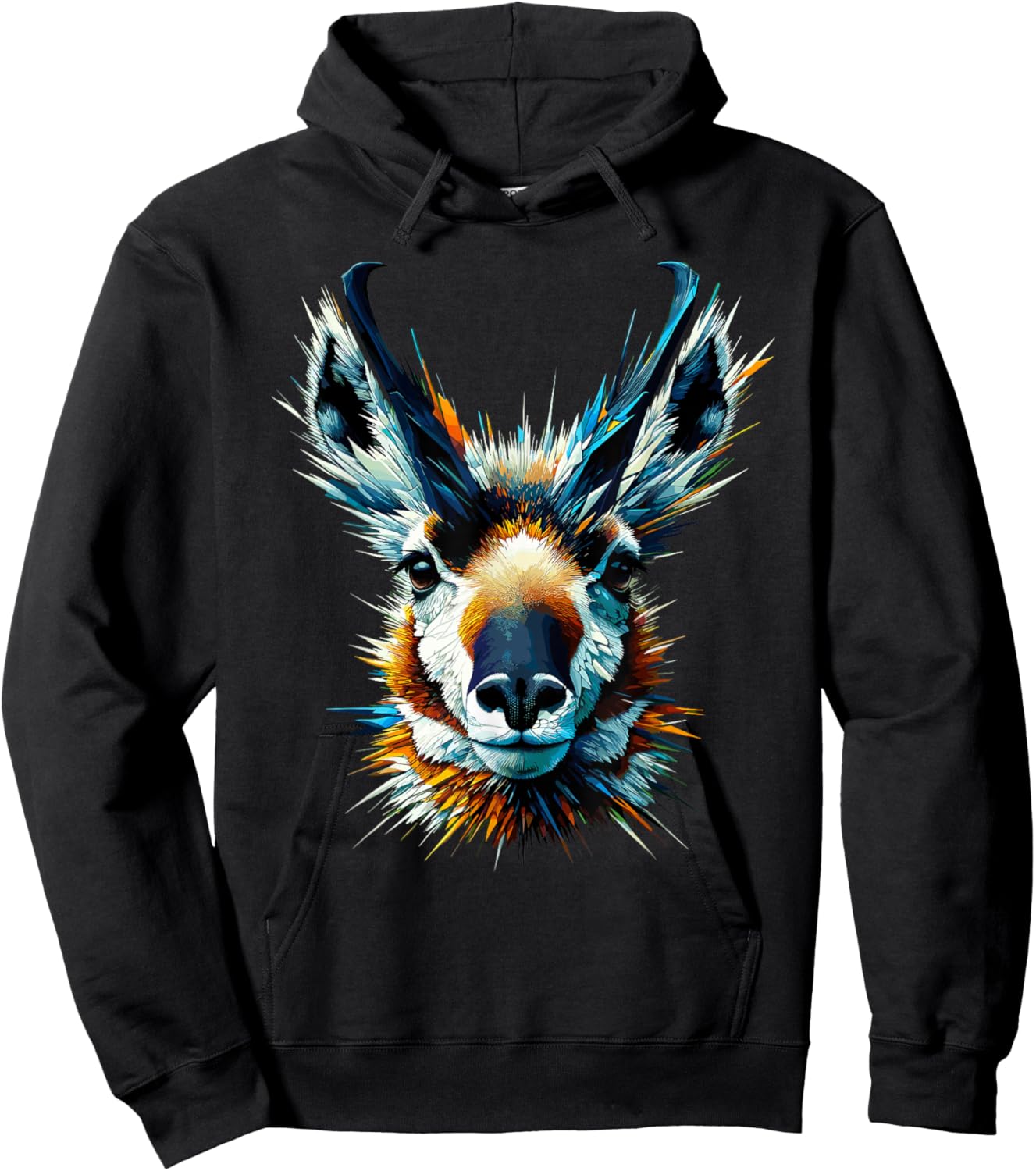 Polygon Art Pronghorn American Antelope Pronghorns Hoodie - Hoodie | Black