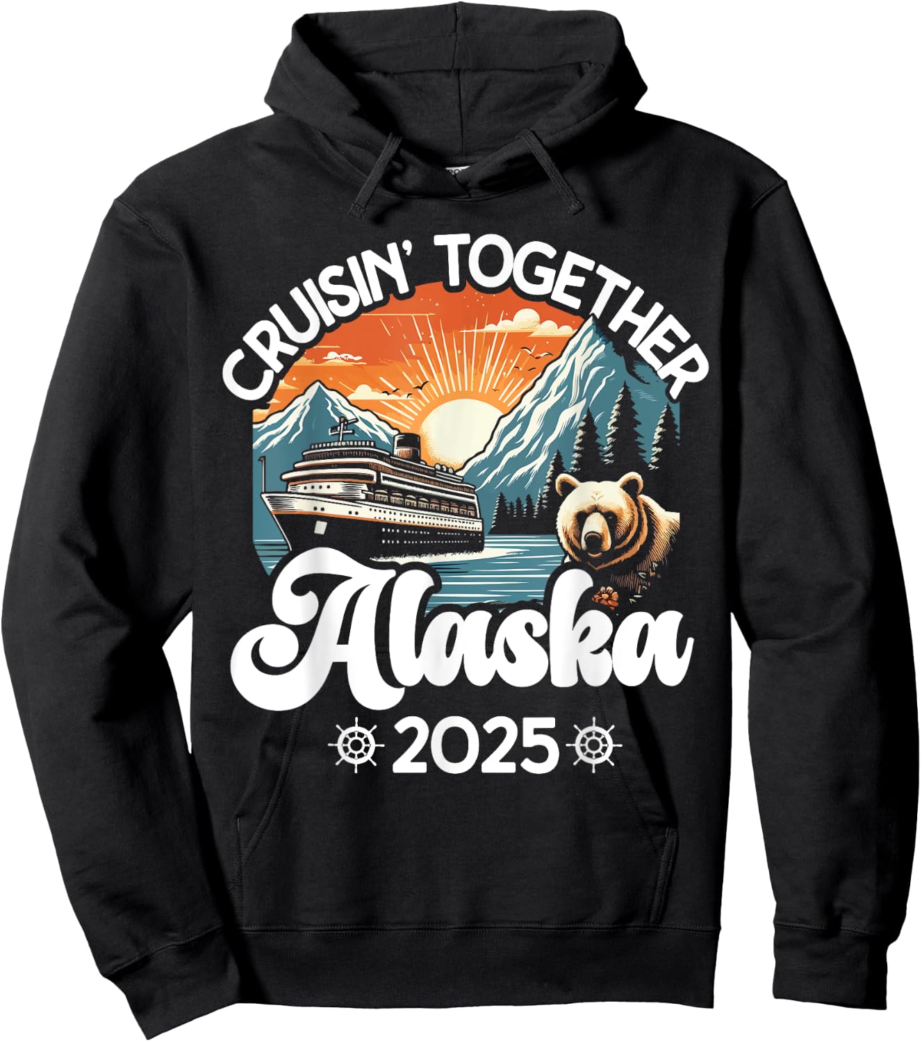 Cruisin Together Alaska 2025 Family Friend Alaska Cruise Hoodie - Hoodie | Black
