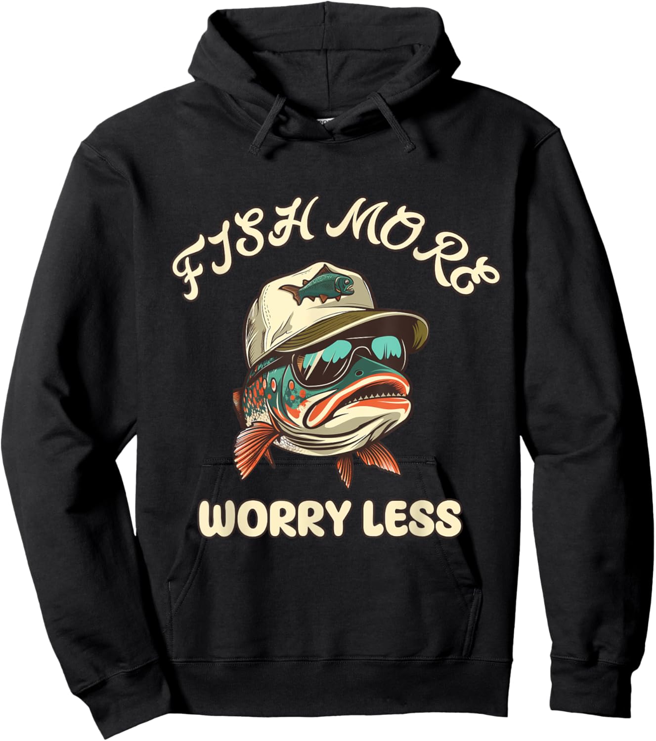 Trout Calling: Fish More Worry Less Hoodie - Hoodie | Black