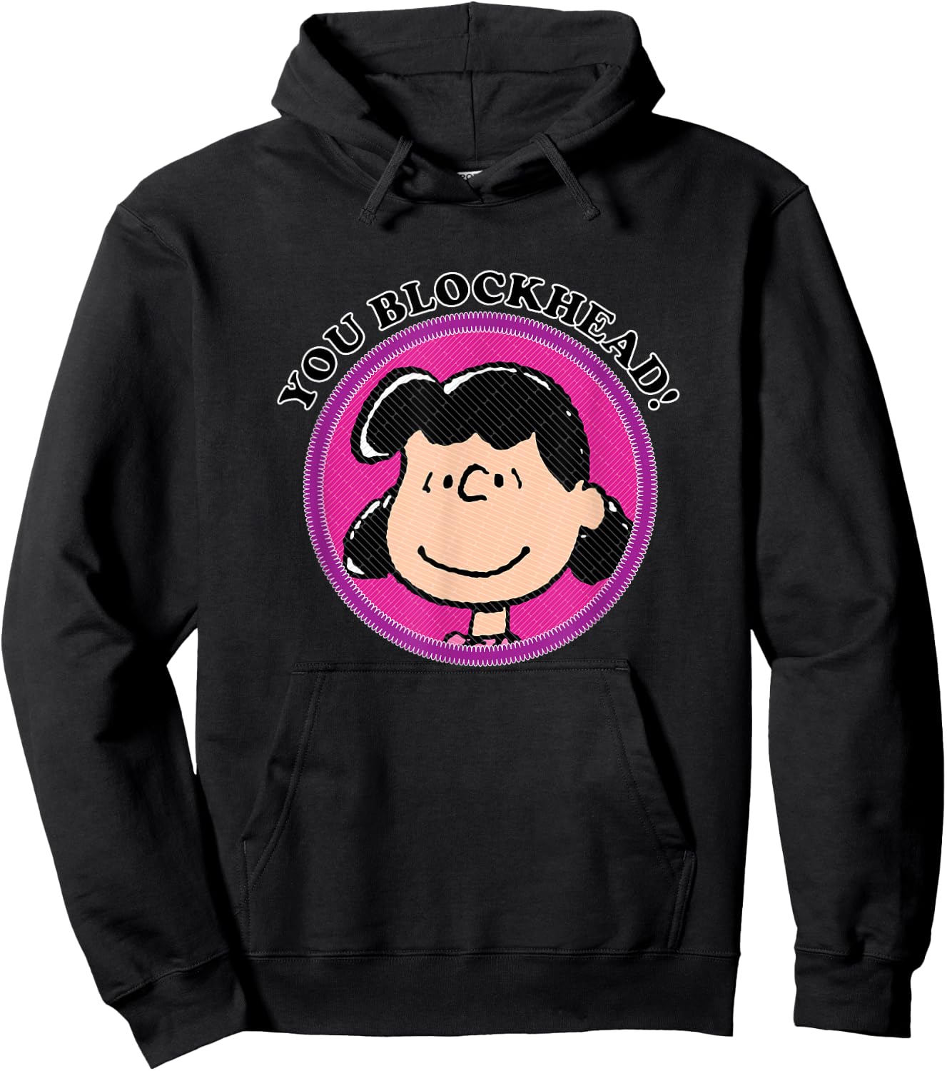 Peanuts You Blockhead Lucy Badge Hoodie - Hoodie | Black
