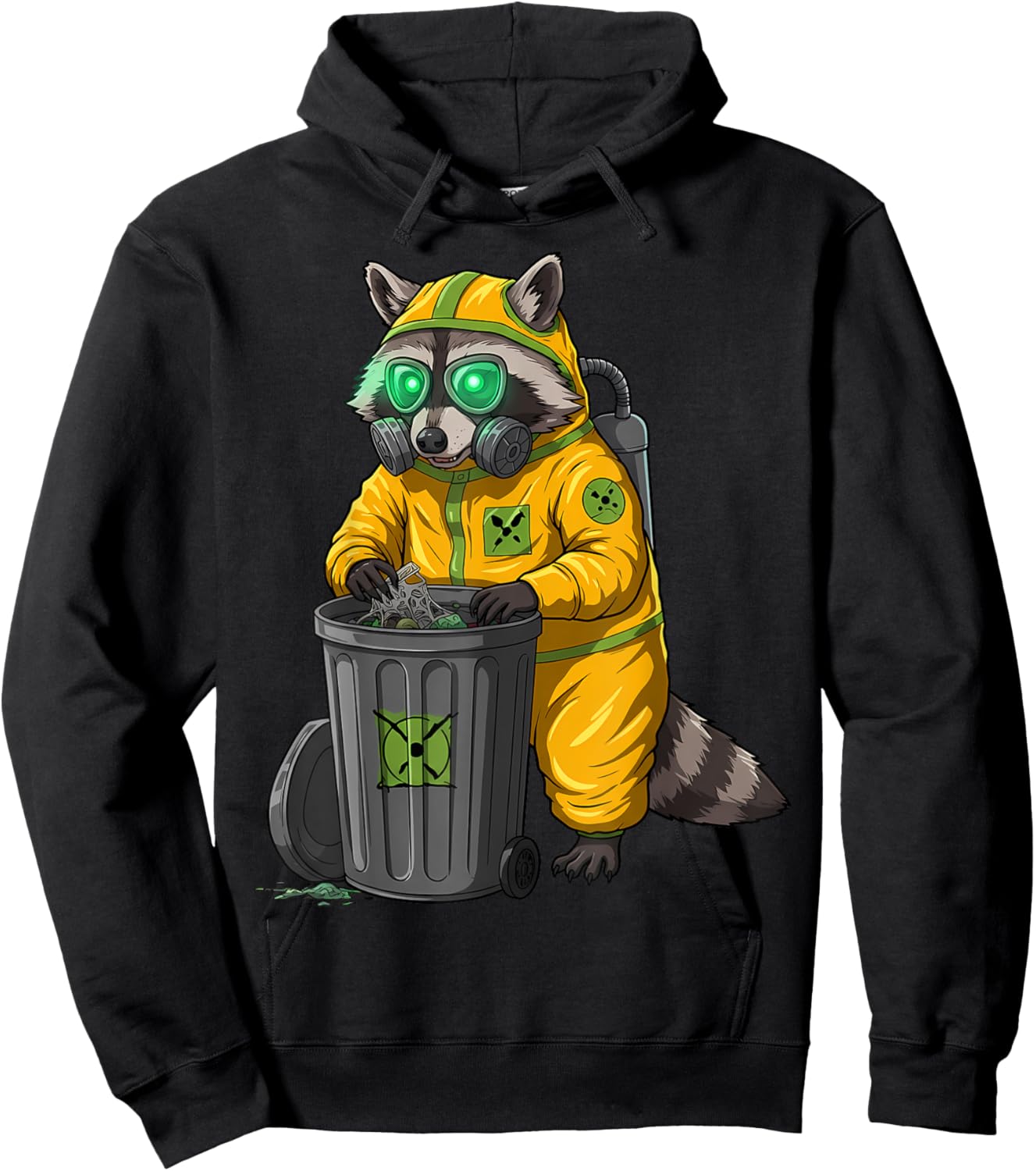 Hazmat Raccoon Halloween Trash Panda Hoodie - Hoodie | Black