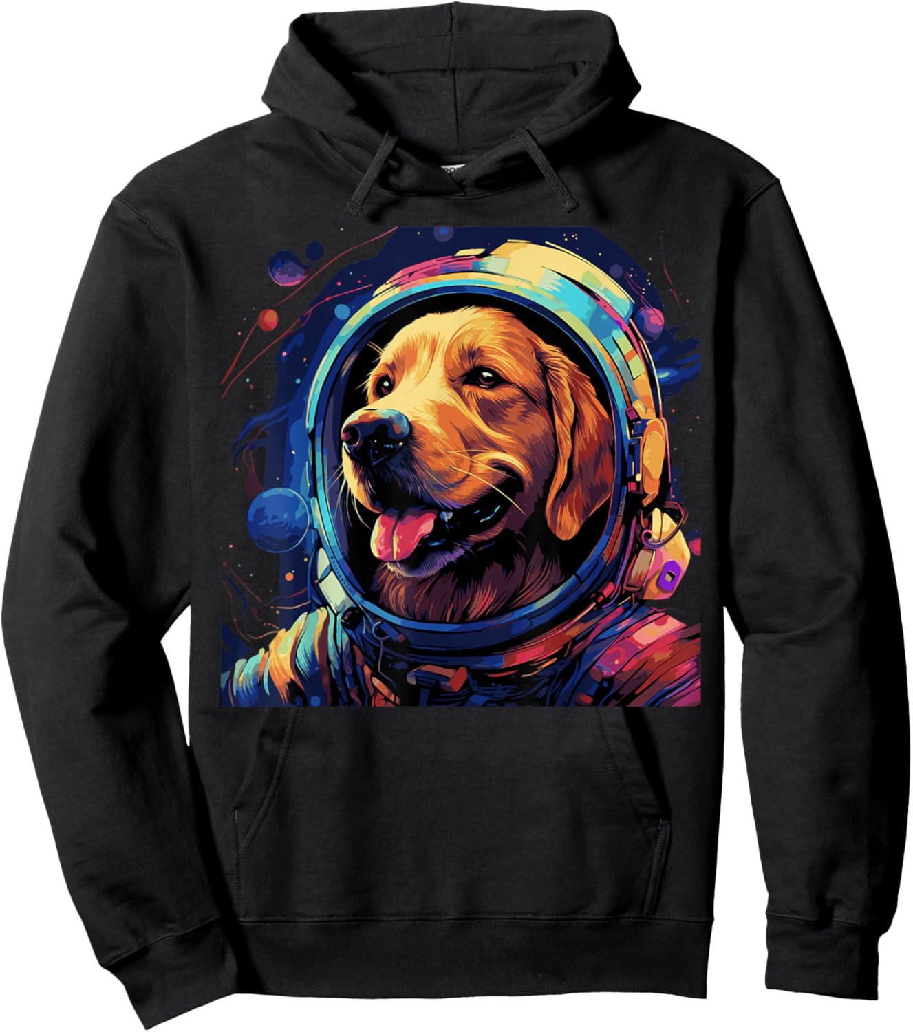 Golden Retriever Funny Golden Retriever Astronaut Hoodie - Hoodie | Black