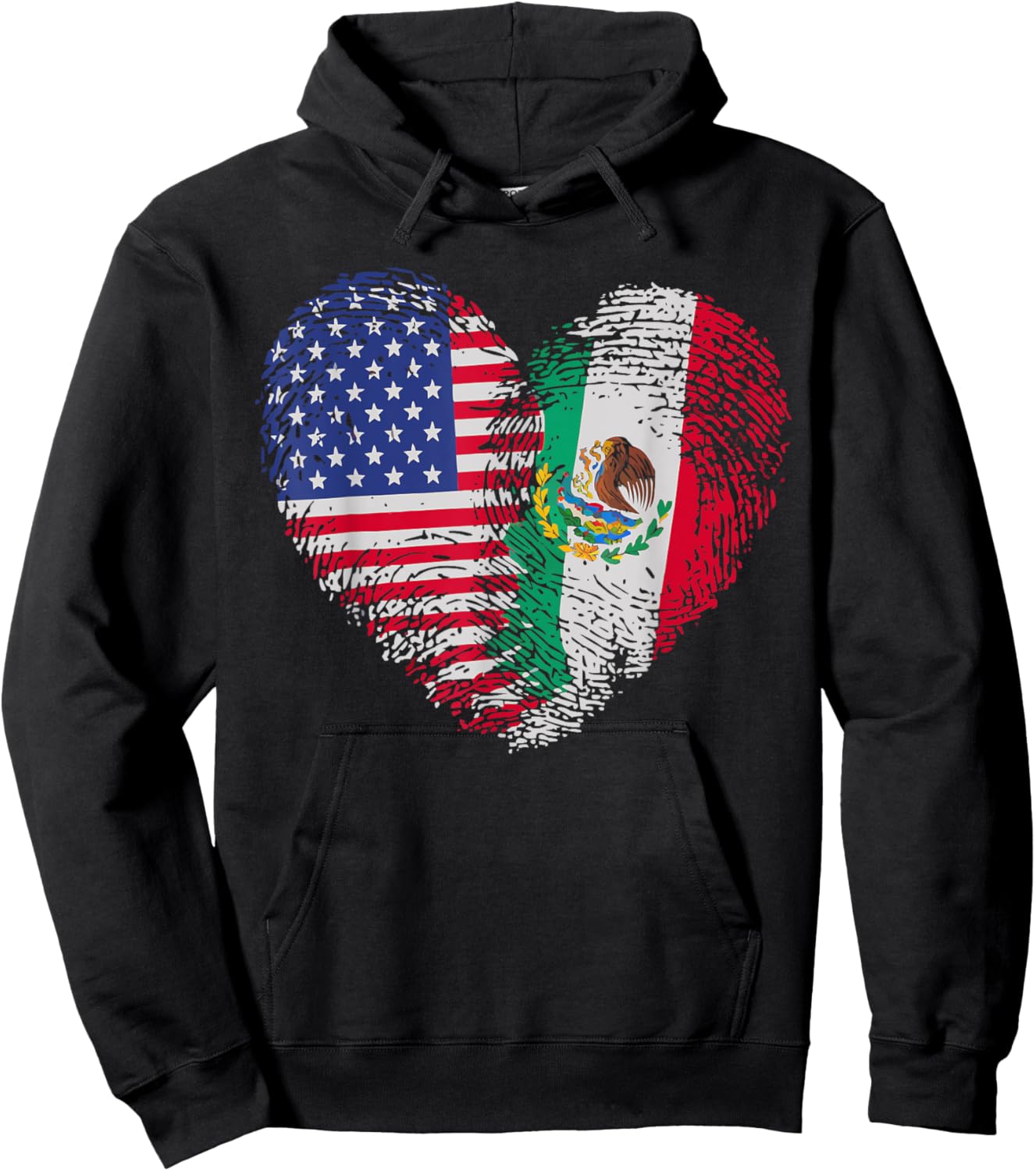 Half Mexican Half American USA Flag Mexico America Hoodie - Hoodie | Black