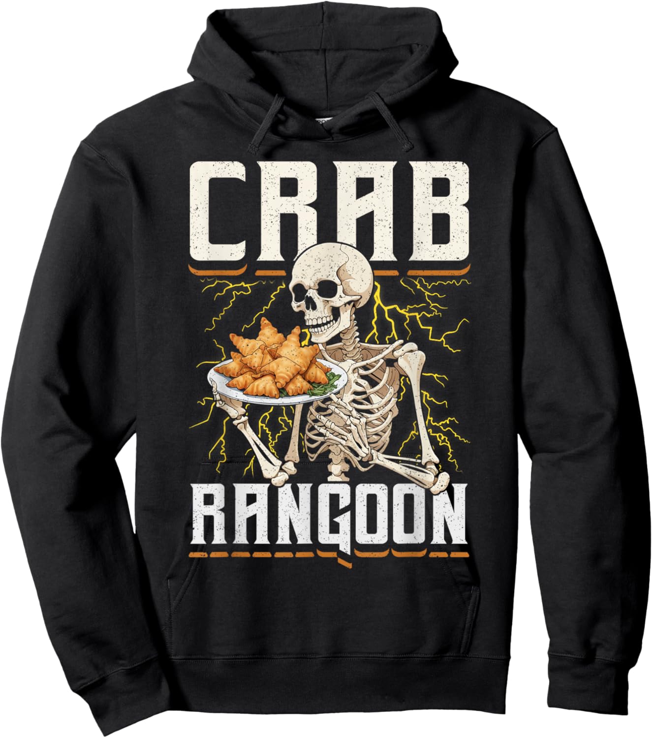 Crab Rangoon Skeleton Funny Chinese Food Costume Hoodie - Hoodie | Black