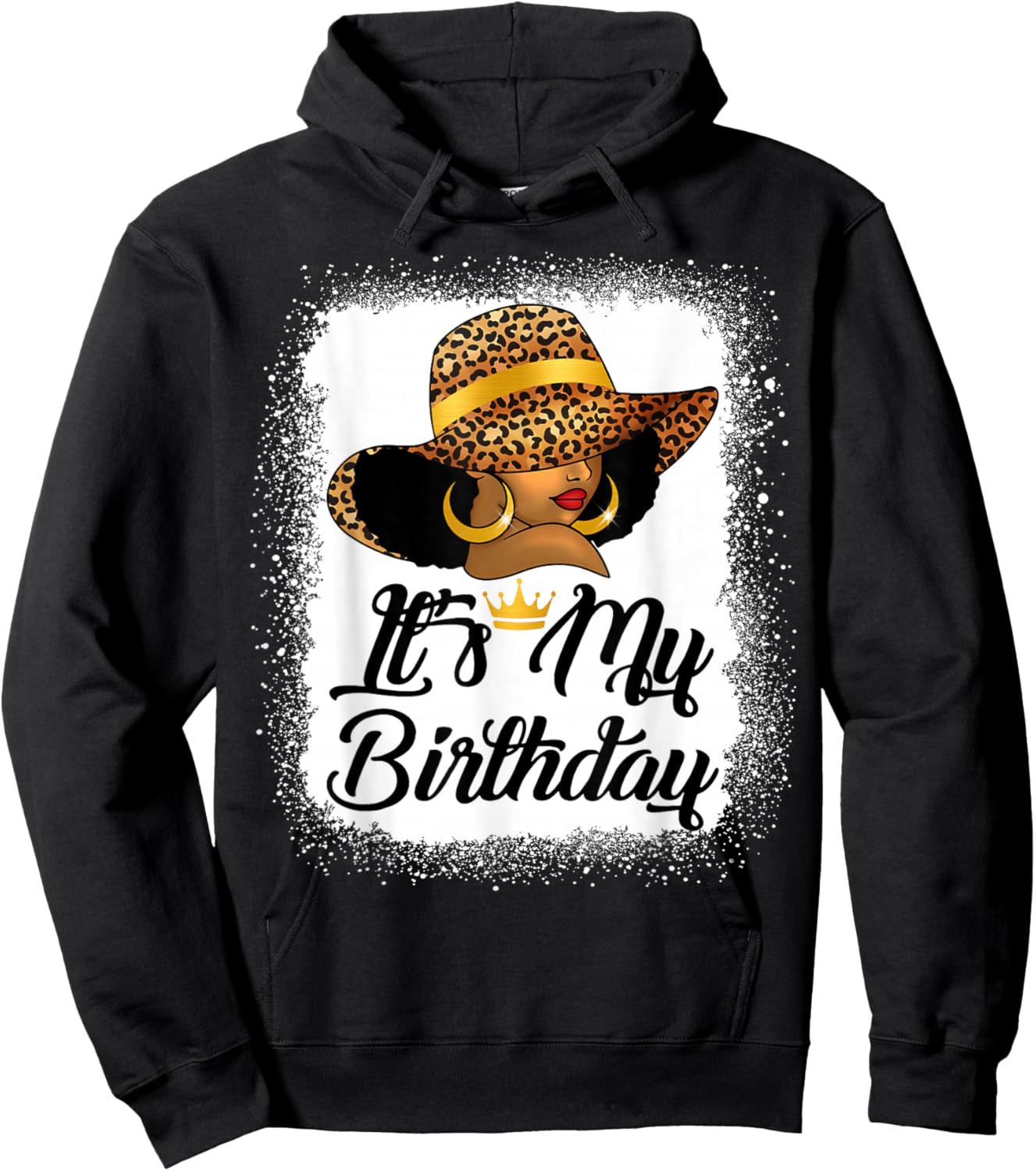 African American Woman It's My Birthday Black Queen Hoodie - Hoodie | Black