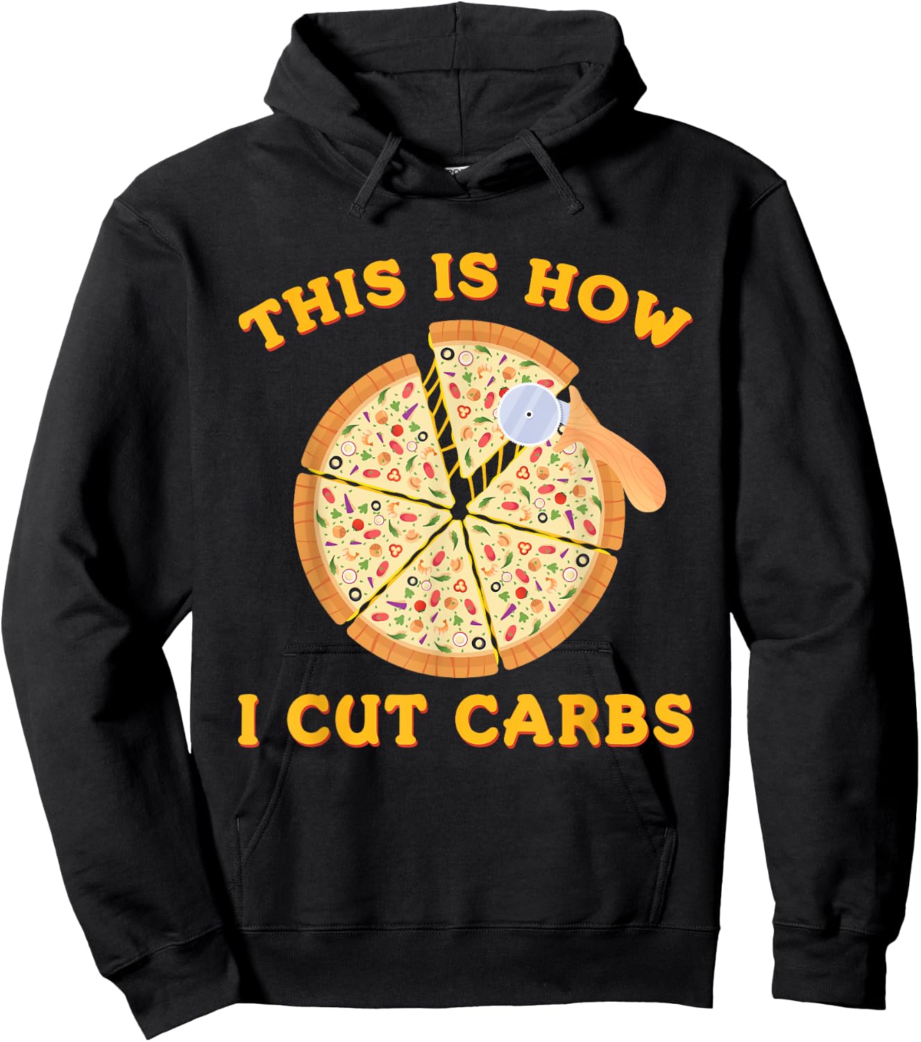 This is How I Cut Carbs Funny Pizza Lover Workout Hoodie - Hoodie | Black