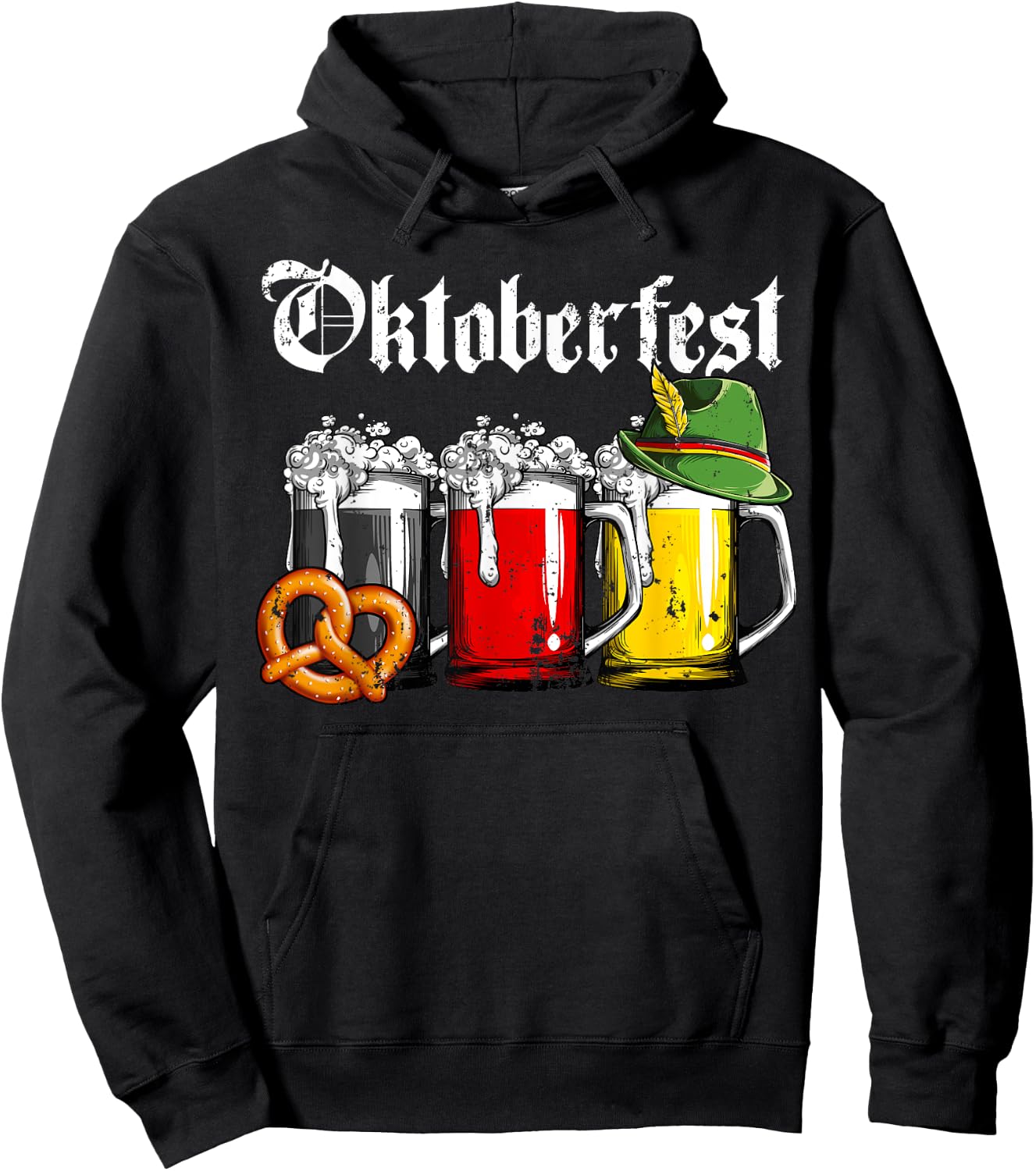 Oktoberfest Beer German Flag Clothing Men Women Drinking Mug Hoodie - Hoodie | Black