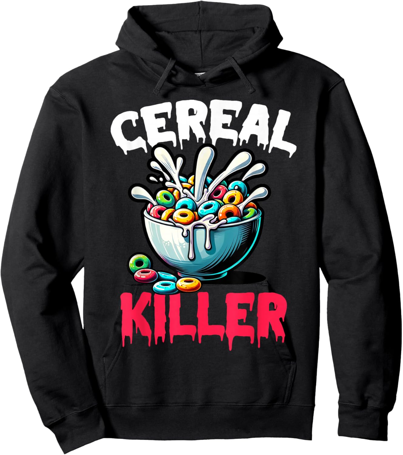 Cereal Killer Funny Adult Humor Print Hoodie - Hoodie | Black
