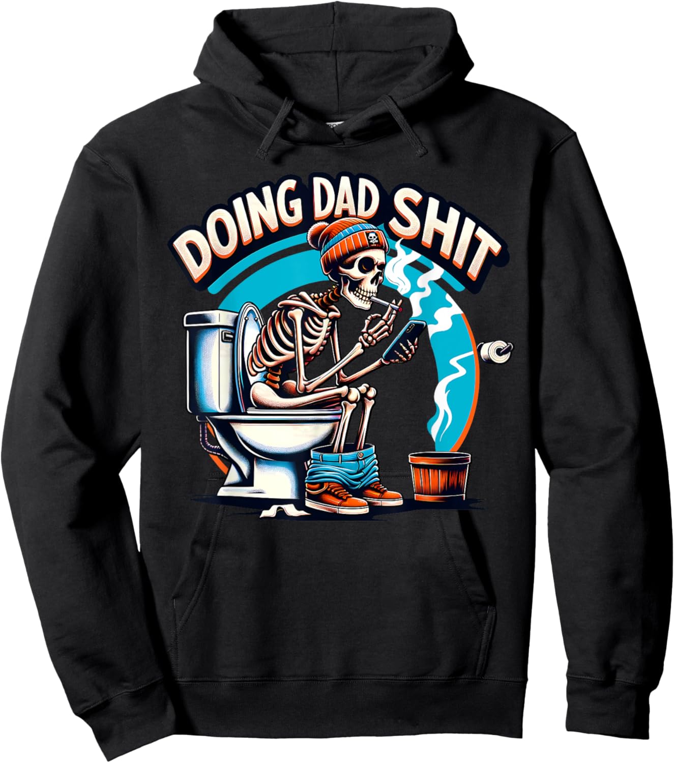 Doing Dad Shit Step Dad Skeleton Dad Joke Happy Father's Day Hoodie - Hoodie | Black