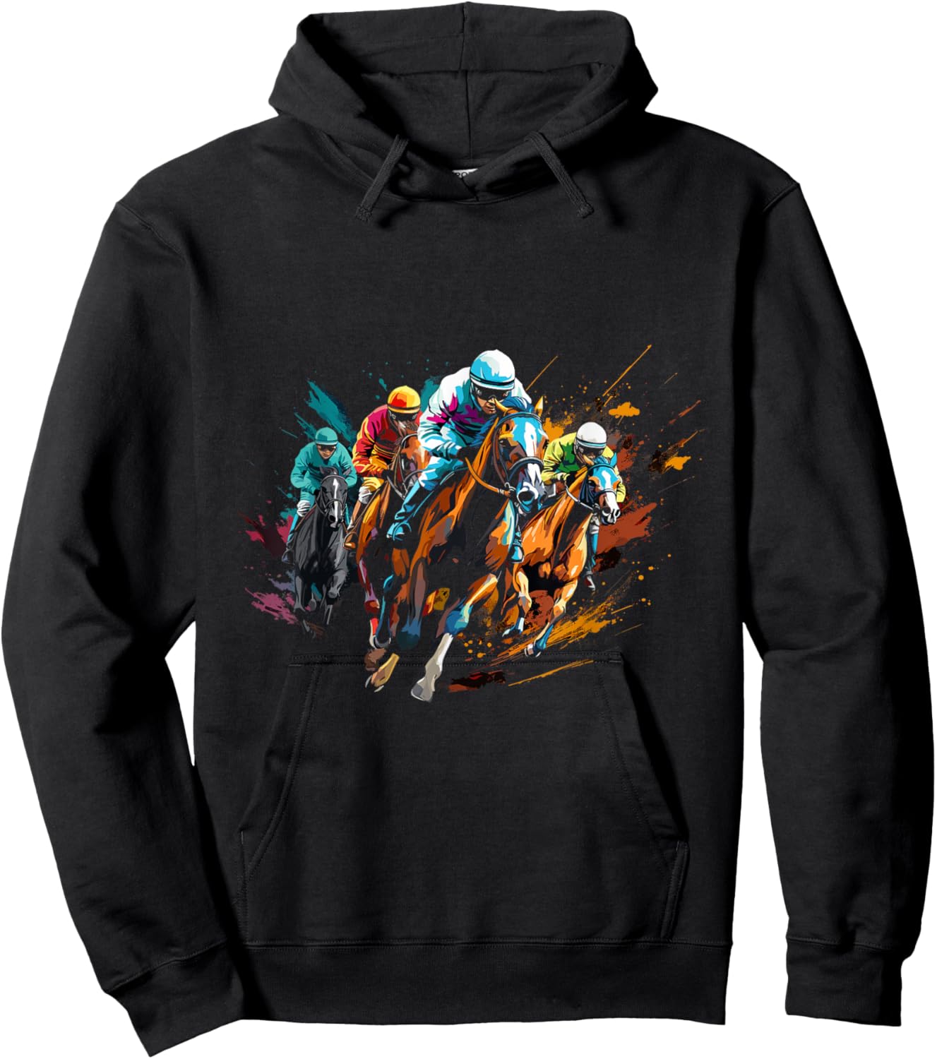 Funny Horse Racing Jockey Racer Derby Rider Race Track Hoodie - Hoodie | Black