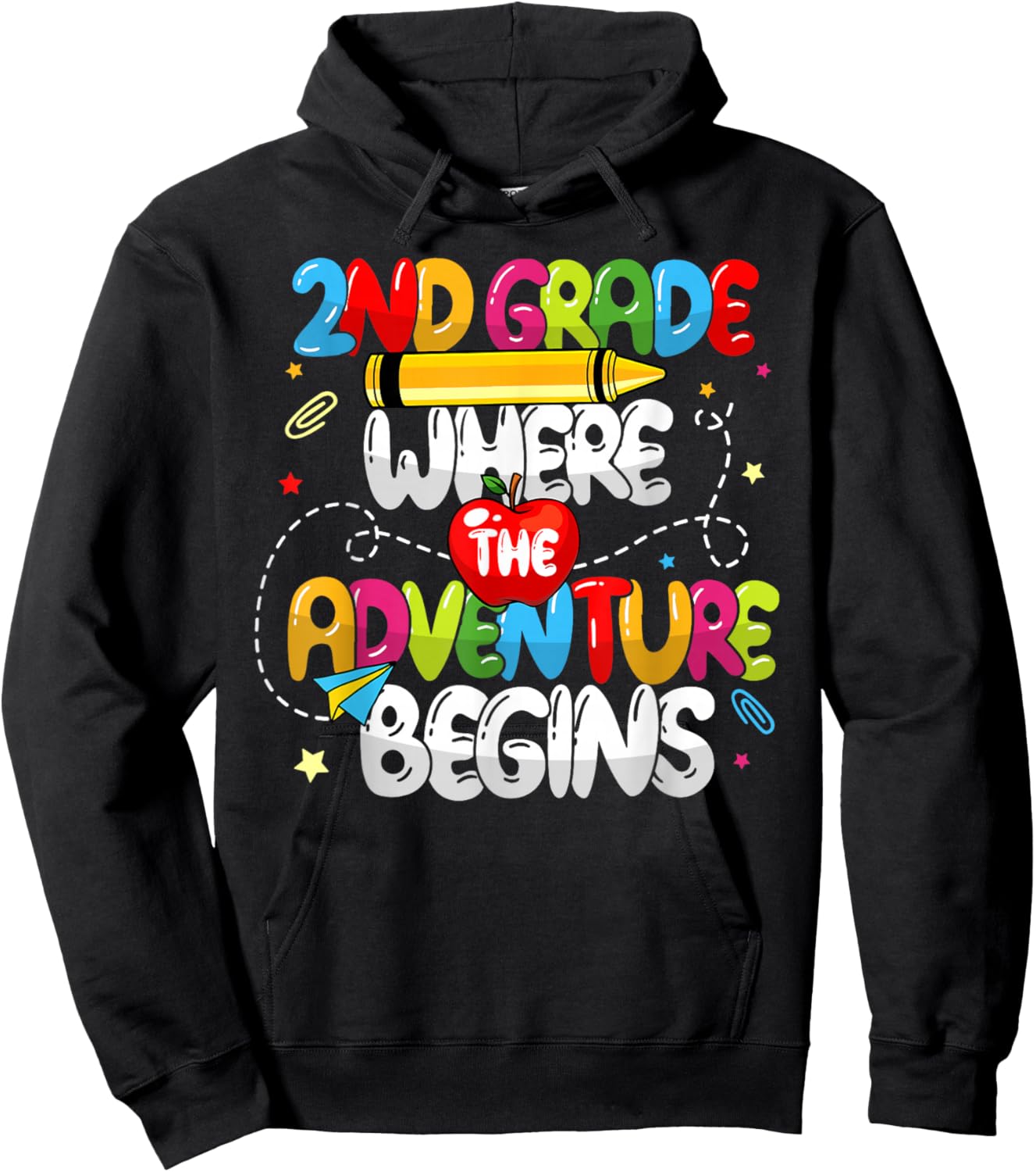 2nd Grade Where The Adventure Begins Back To School Teacher Hoodie - Hoodie | Black