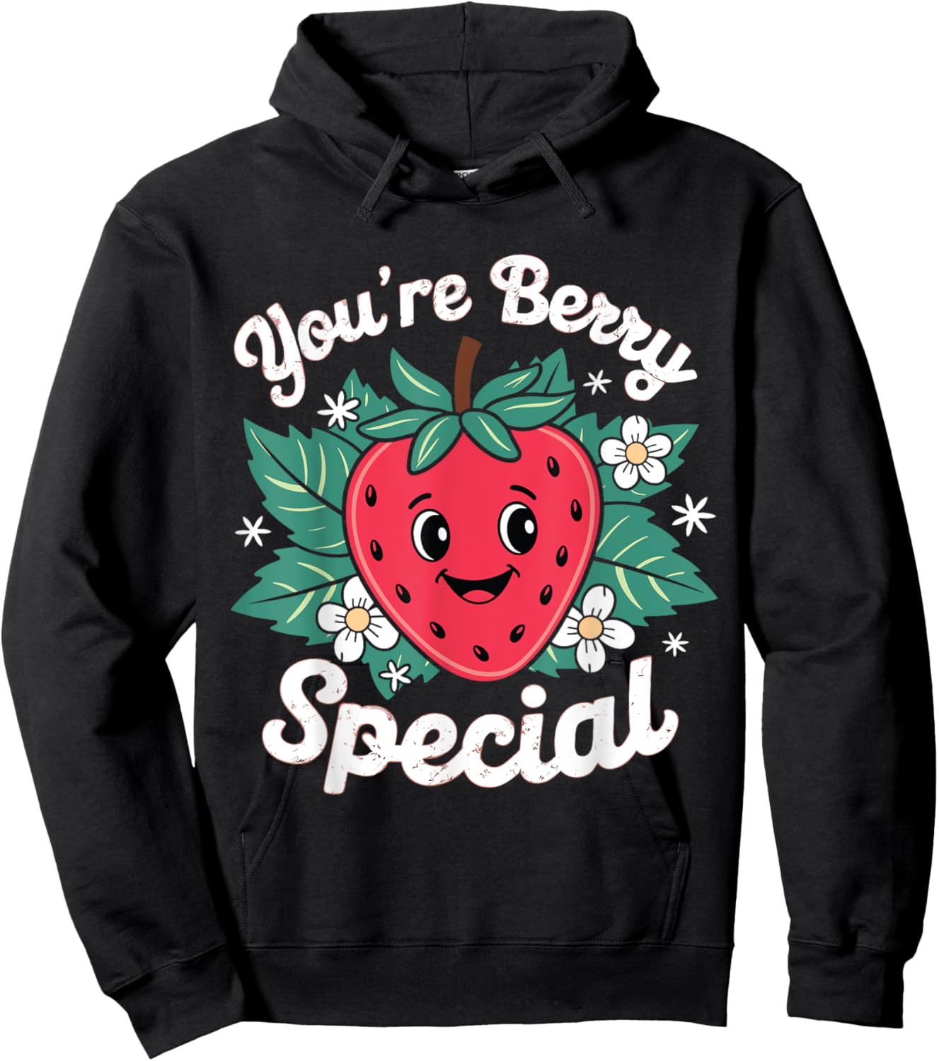 You're Berry Special Strawberry Design Cute Kawaii Fruit Pun Hoodie - Hoodie | Black