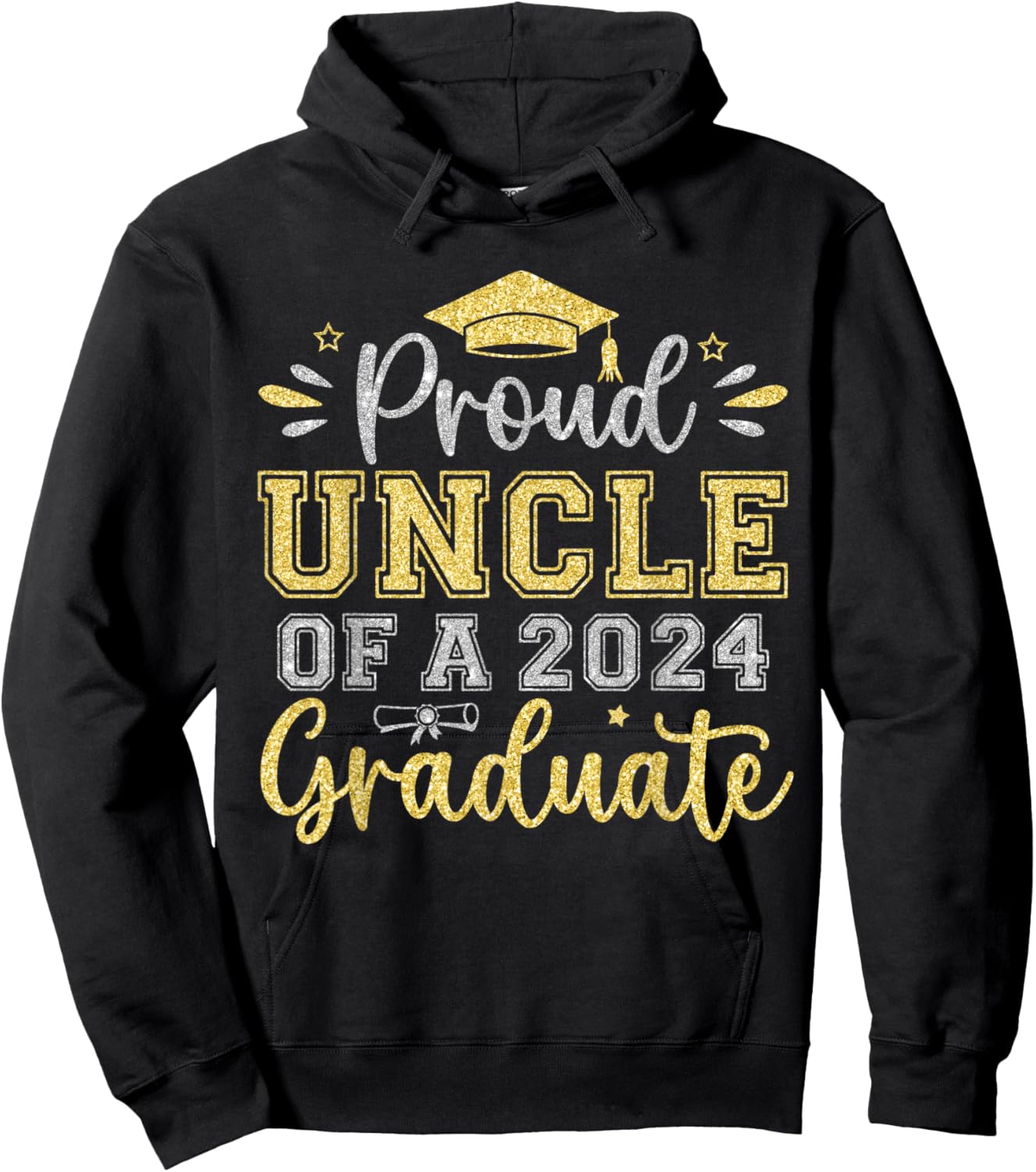 Proud Uncle of a 2024 Graduate Senior Graduation Men Hoodie - Hoodie | Black