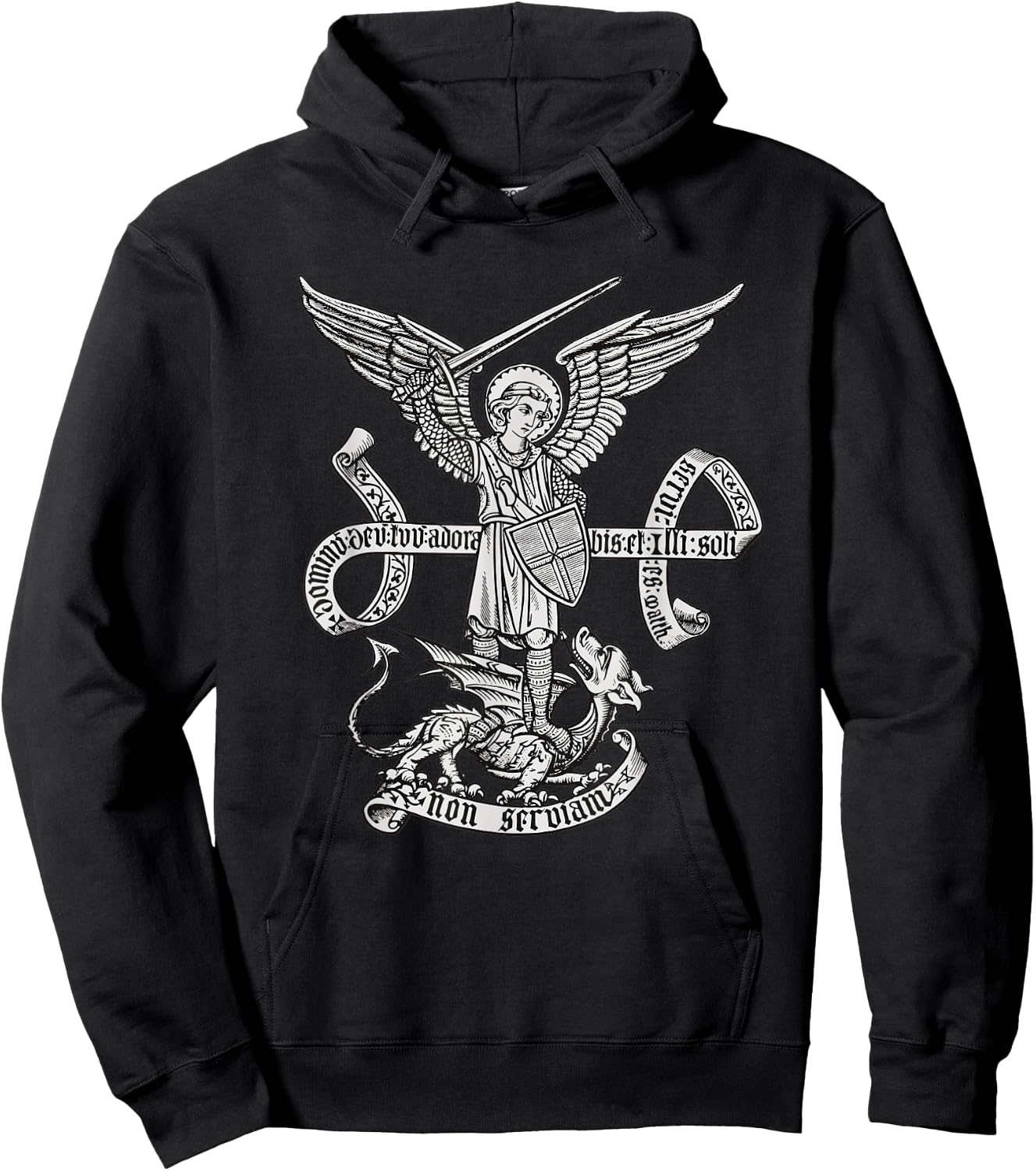 St Michael Archangel Catholic Angel defend us Hoodie - Hoodie | Black