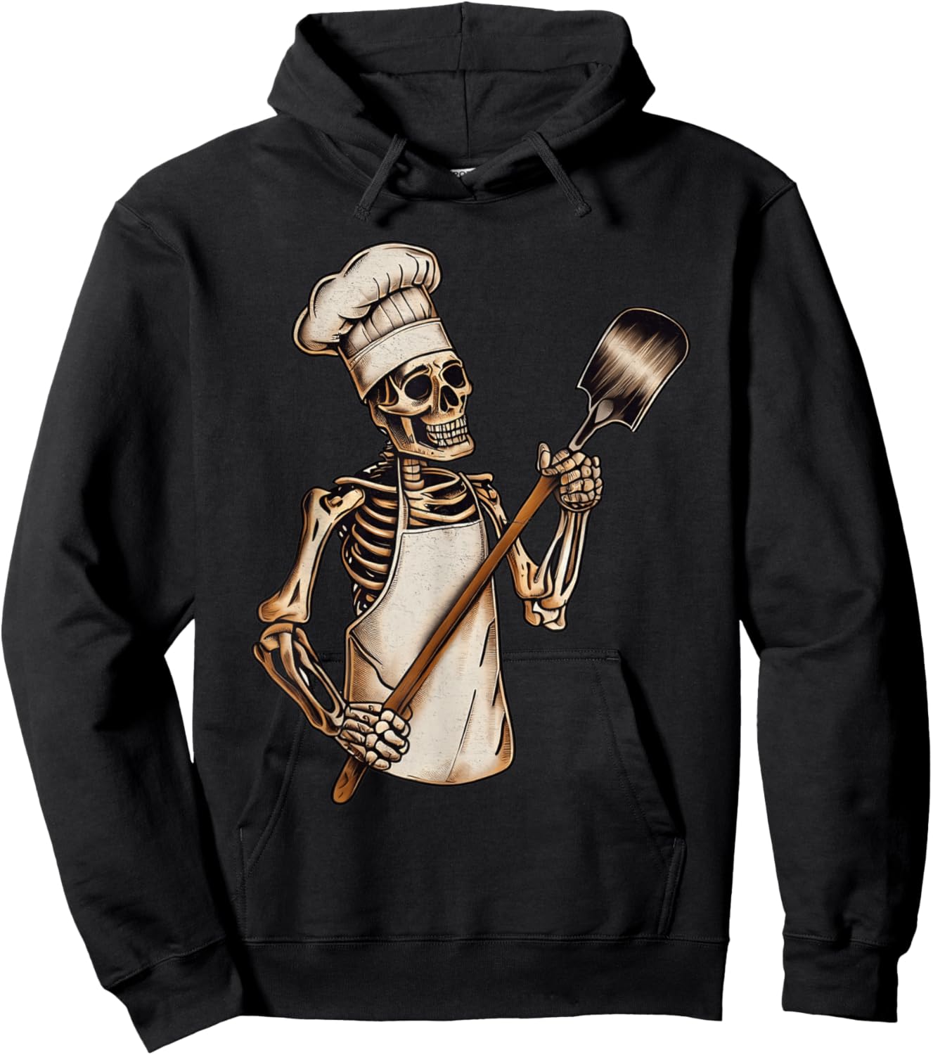 Skeleton Chef Cook Spooky Horror Halloween Costume Party Hoodie - Hoodie | Black