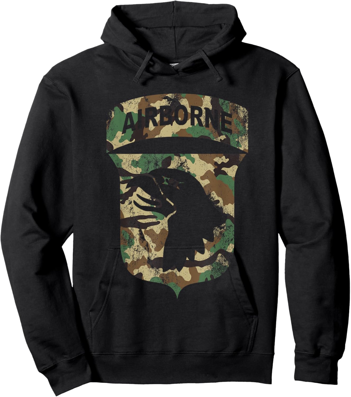 Camo 101st Airborne Division - BDU Retro Vintage Camouflage Hoodie - Hoodie | Black