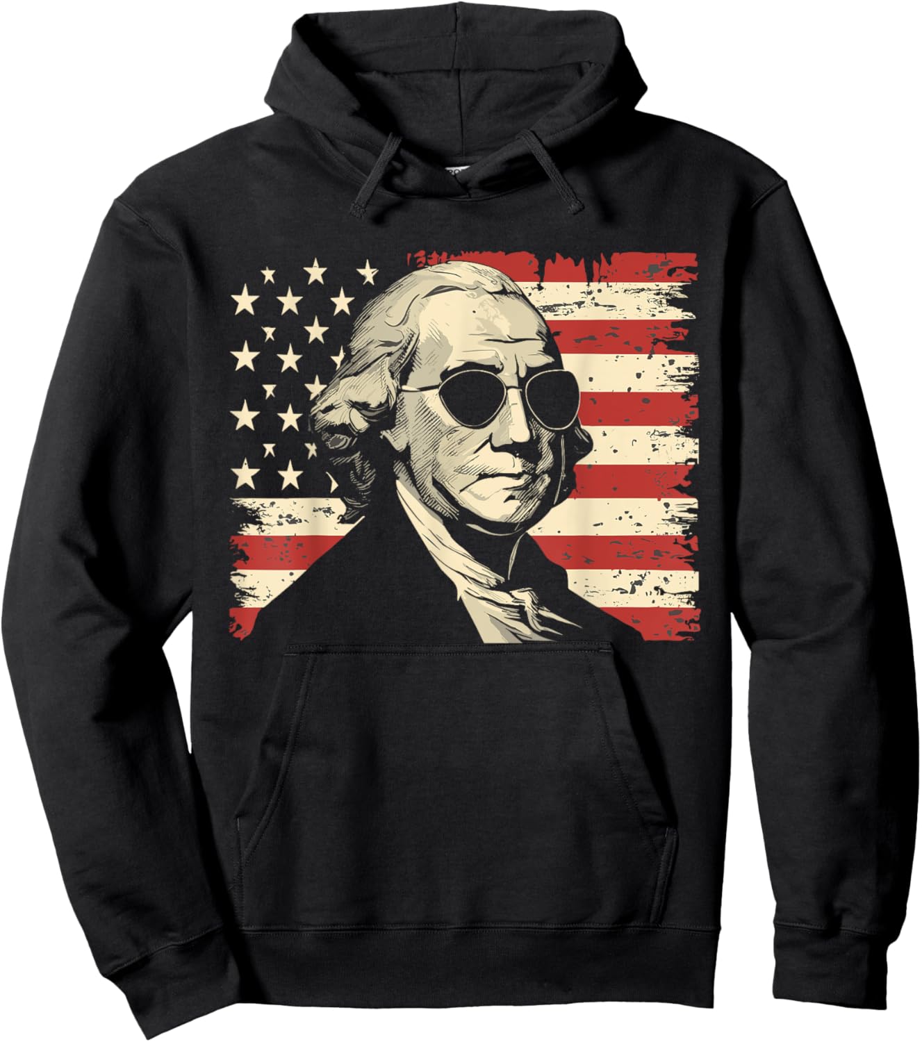 George Washington With Sunglasses | George Washington Hoodie - Hoodie | Black