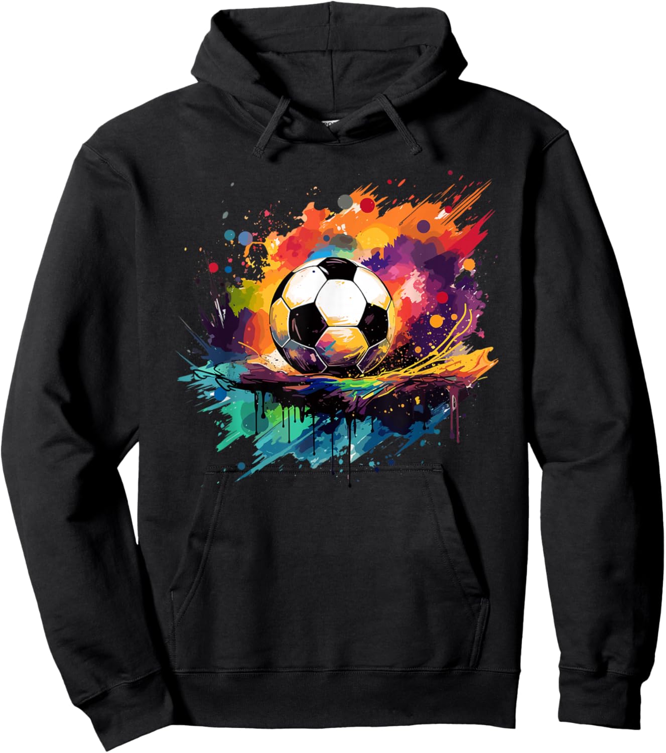 Soccer Color Graffiti Ball Sport Hoodie - Hoodie | Black