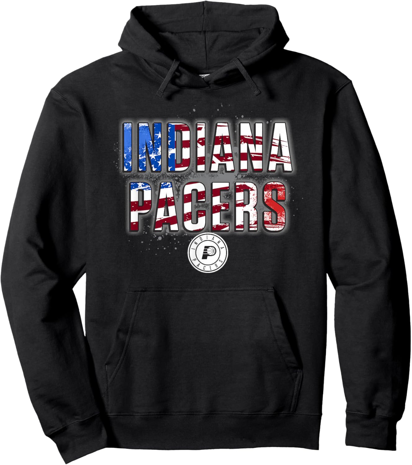 NBA Indiana Pacers American Flag Distressed Paint Spill Hoodie - Hoodie | Black