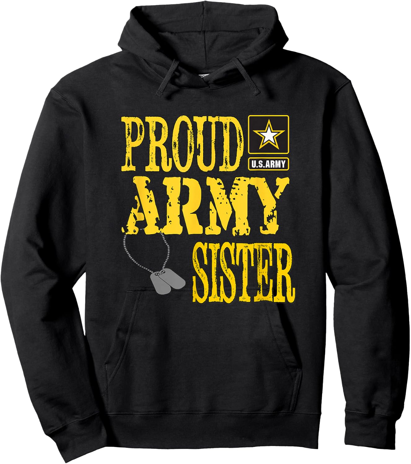 Proud Army Sister Military Pride Hoodie - Hoodie | Black