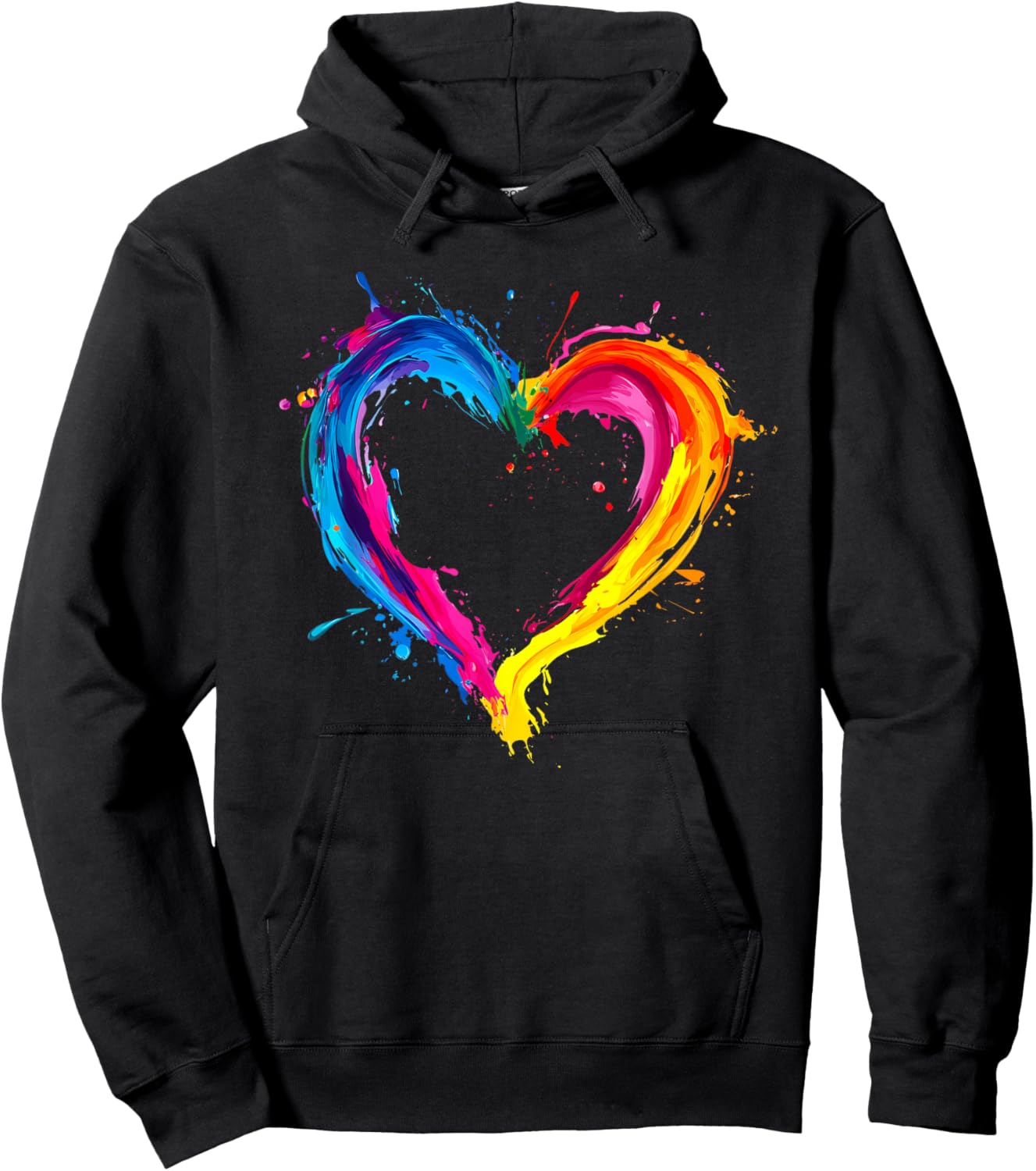 Colorful Heart Love Valentines Day Hoodie - Hoodie | Black