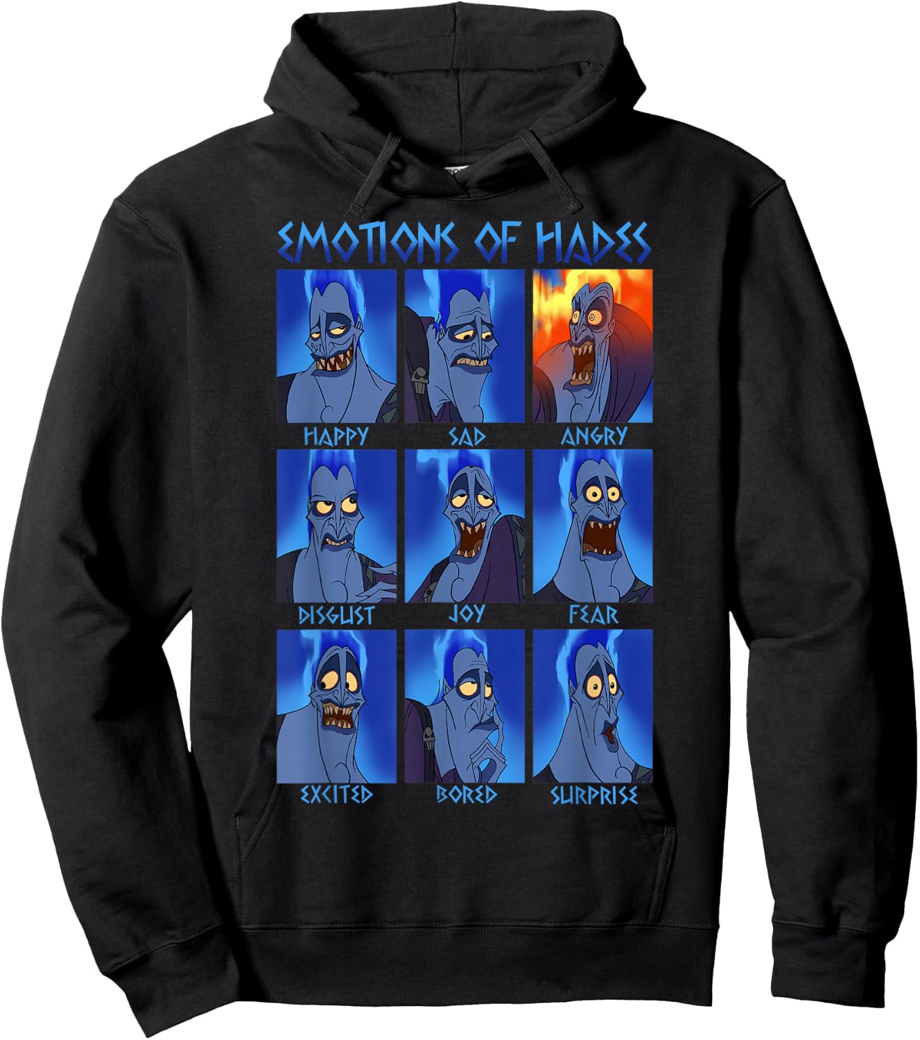 Disney Hercules Hades Emotions Graphic Small Hoodie - Hoodie | Black